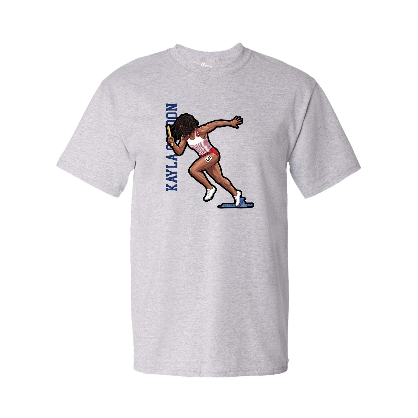 Tee — Name Vertical in Grey