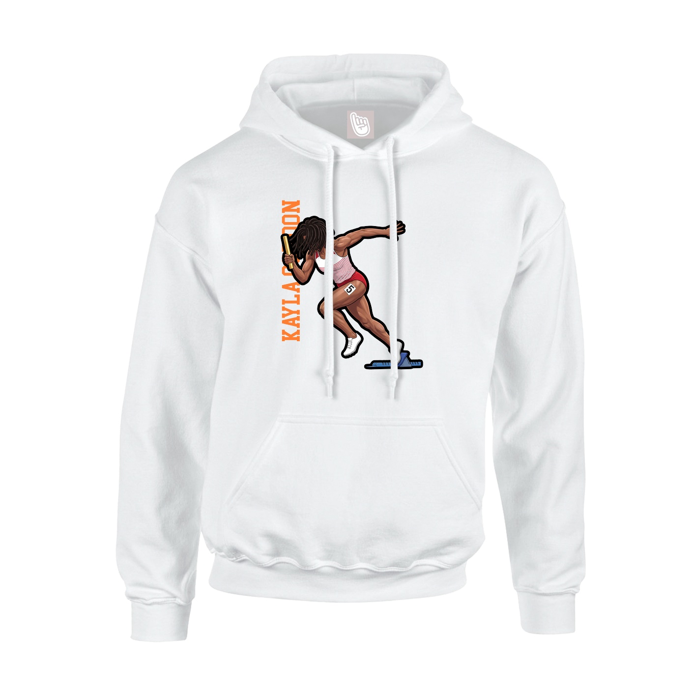 Youth Hoodie — Name Vertical in White