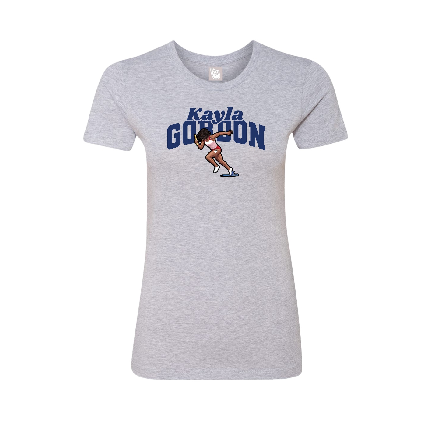 Fitted Women's Tee — Signature Arch in Grey