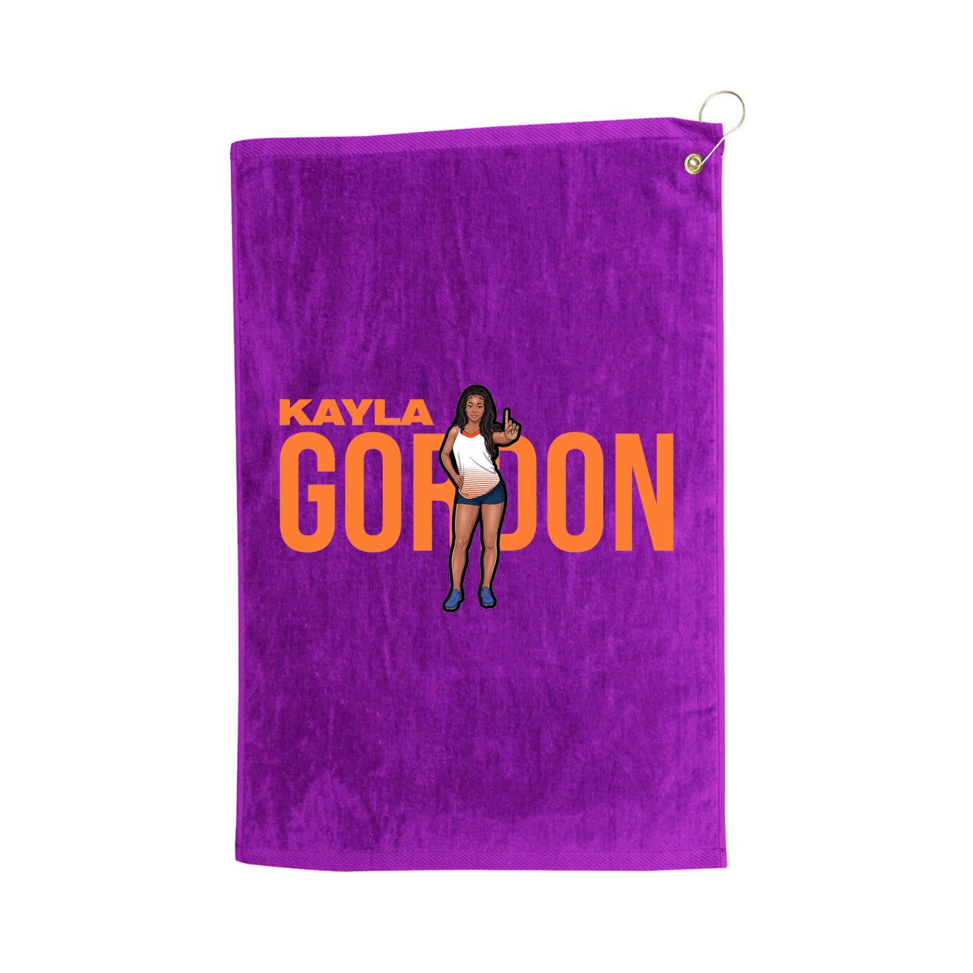 Golf Towel — Player Name in Purple