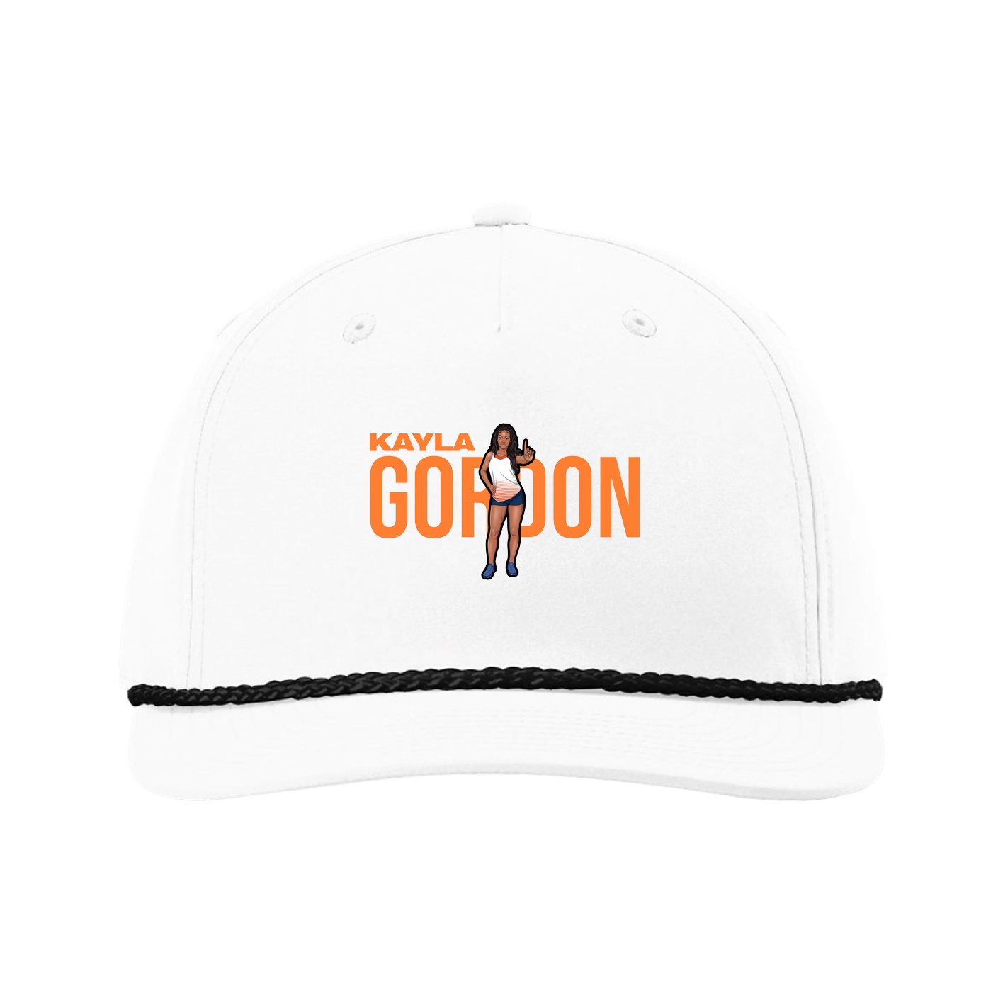 Five-Panel Classic Rope Cap — Player Name in White