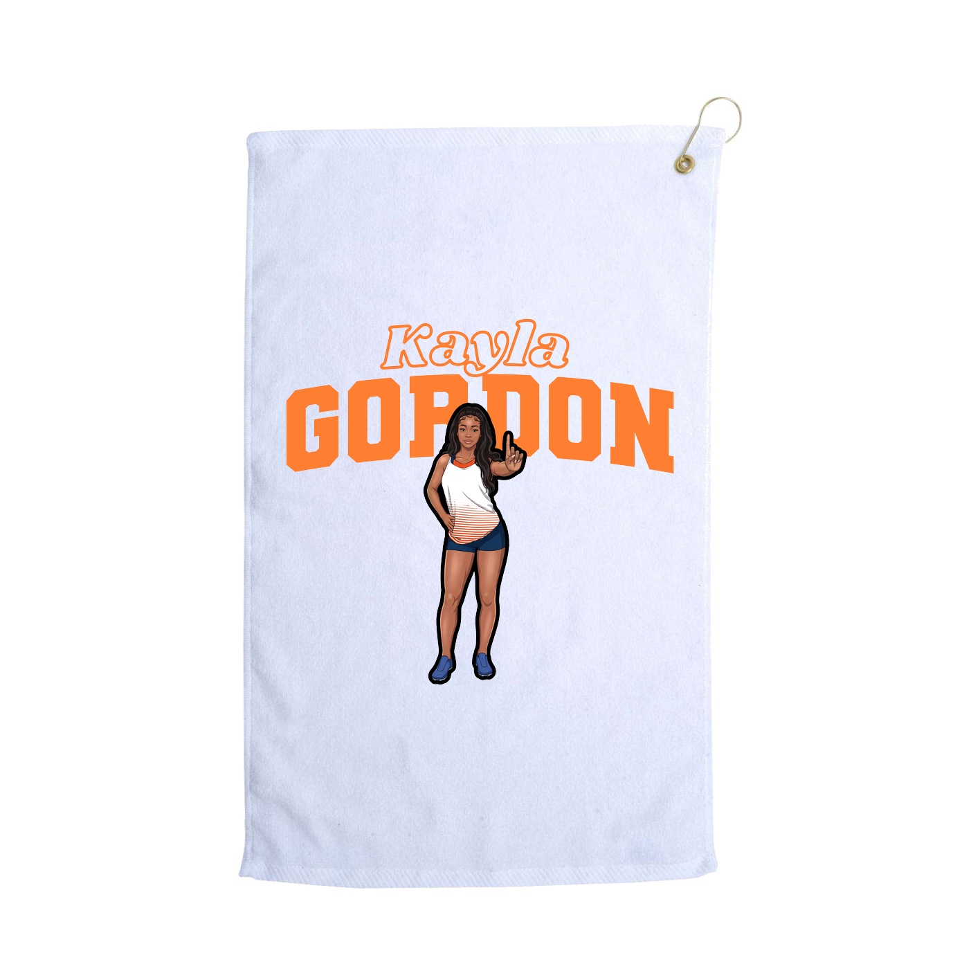 Golf Towel — Name Arch in White