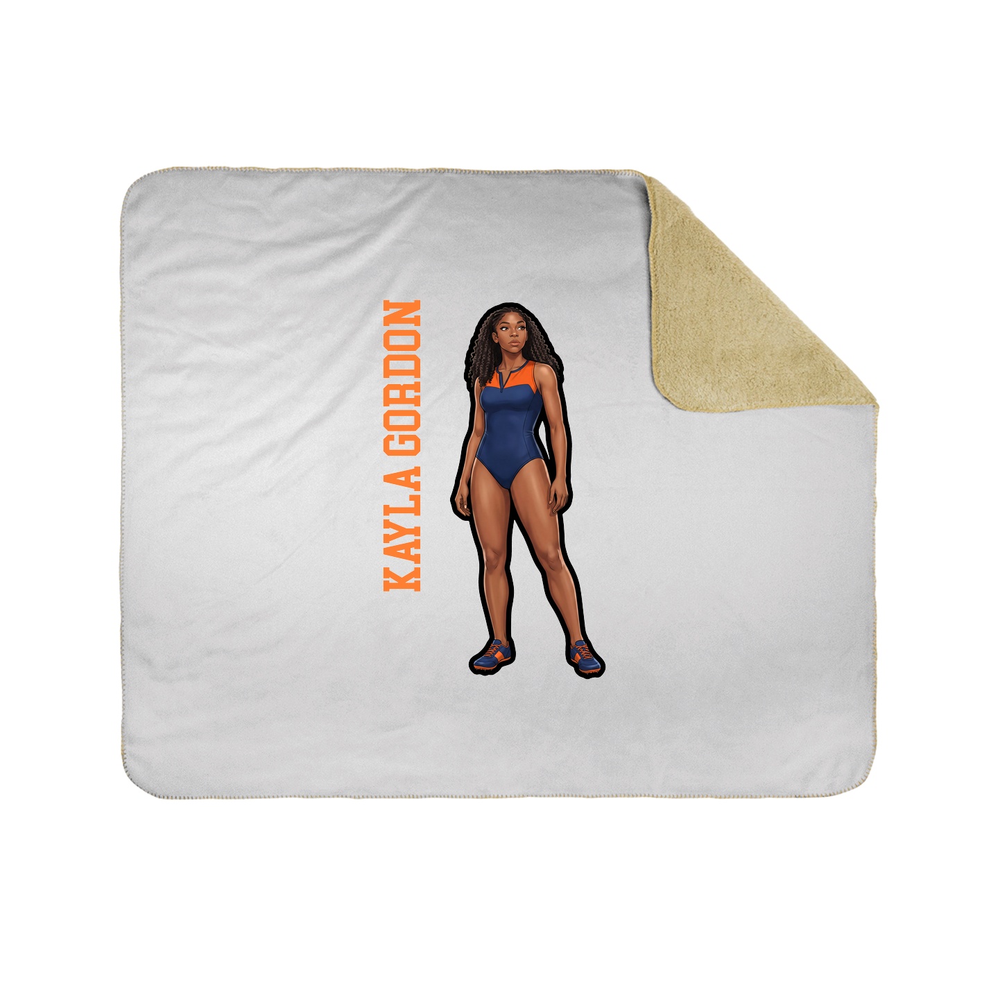 Throw Blanket — Name Vertical in White