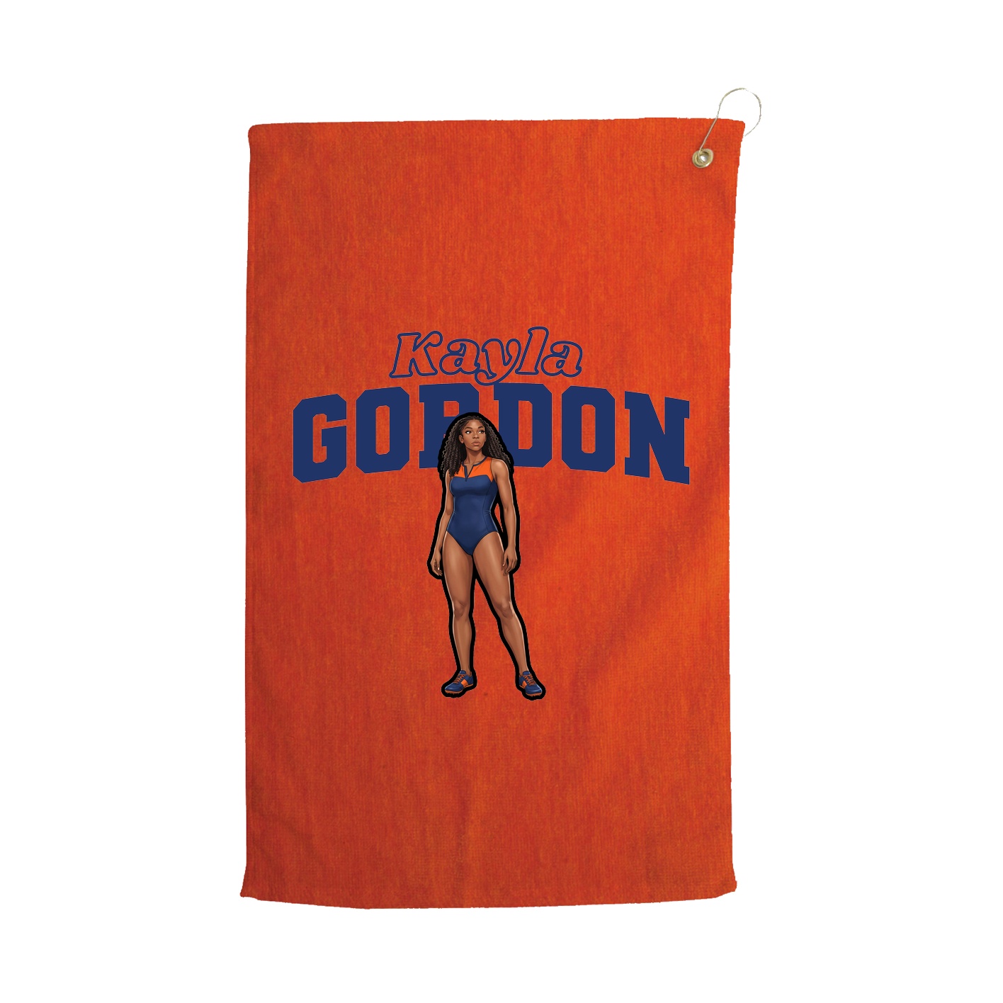 Golf Towel — Name Arch in Orange