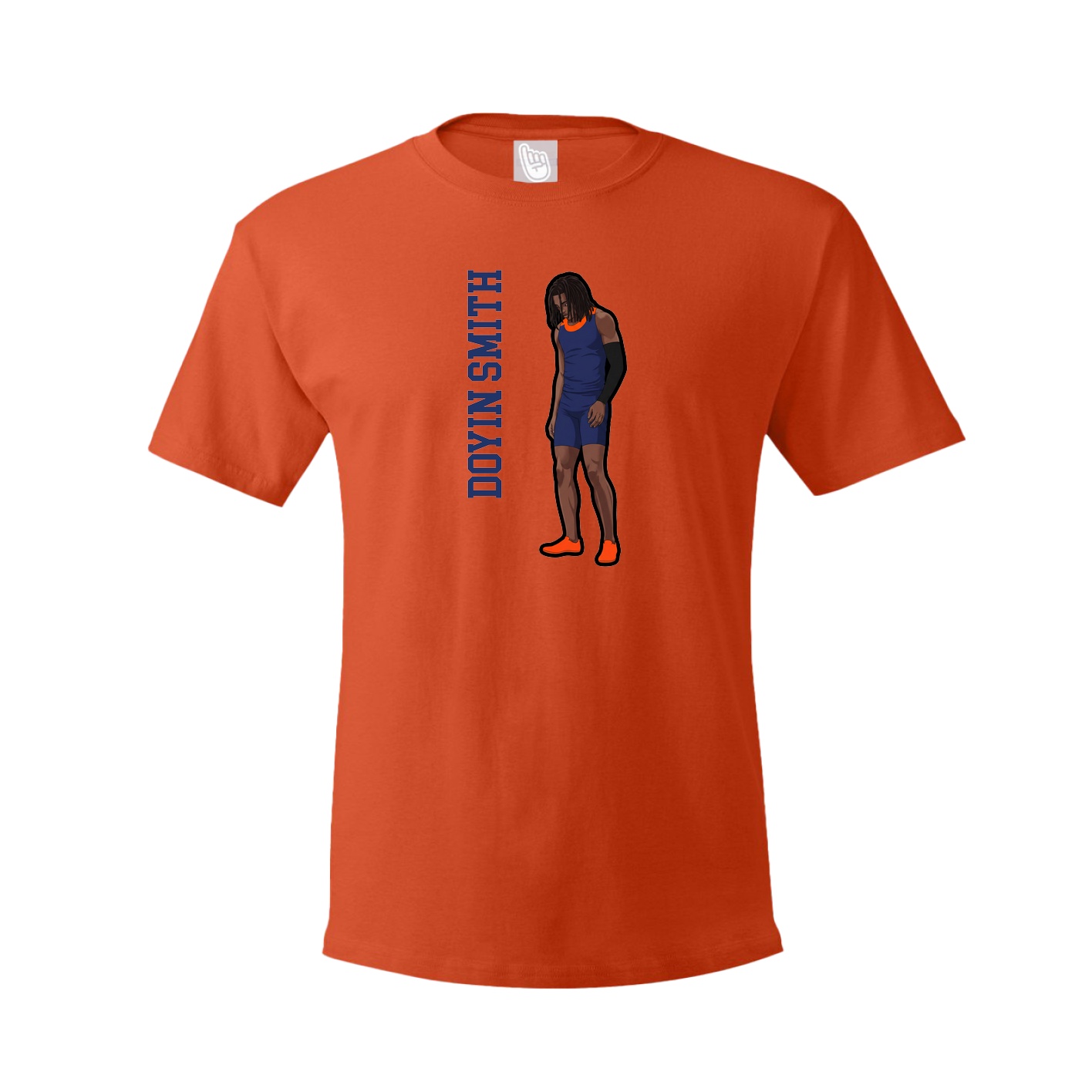 Youth Tee — Name Vertical in Orange