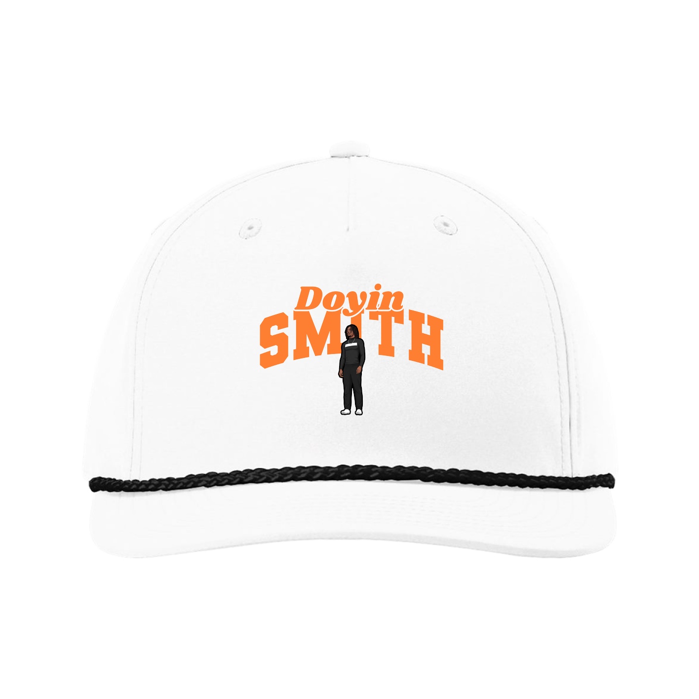 Five-Panel Classic Rope Cap — Signature Arch in White