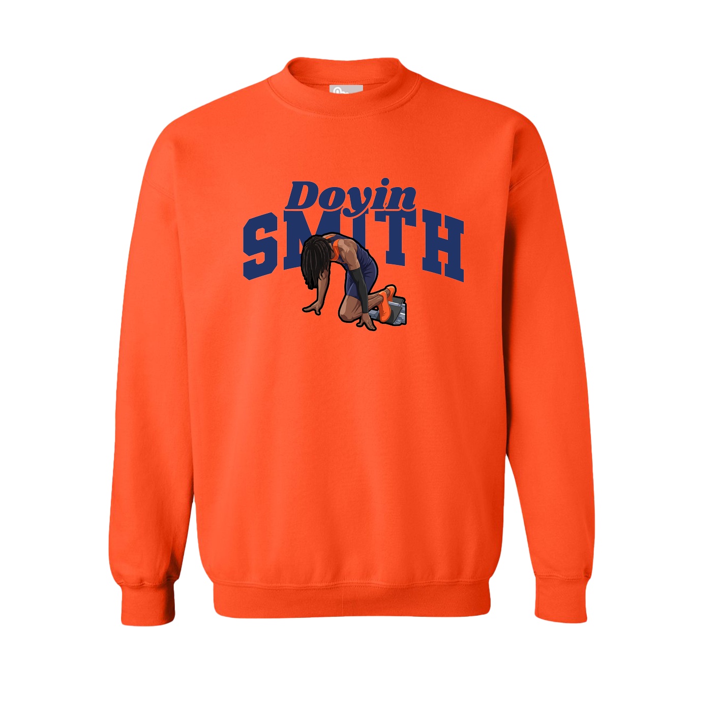 Fleece Crew — Signature Arch in Orange