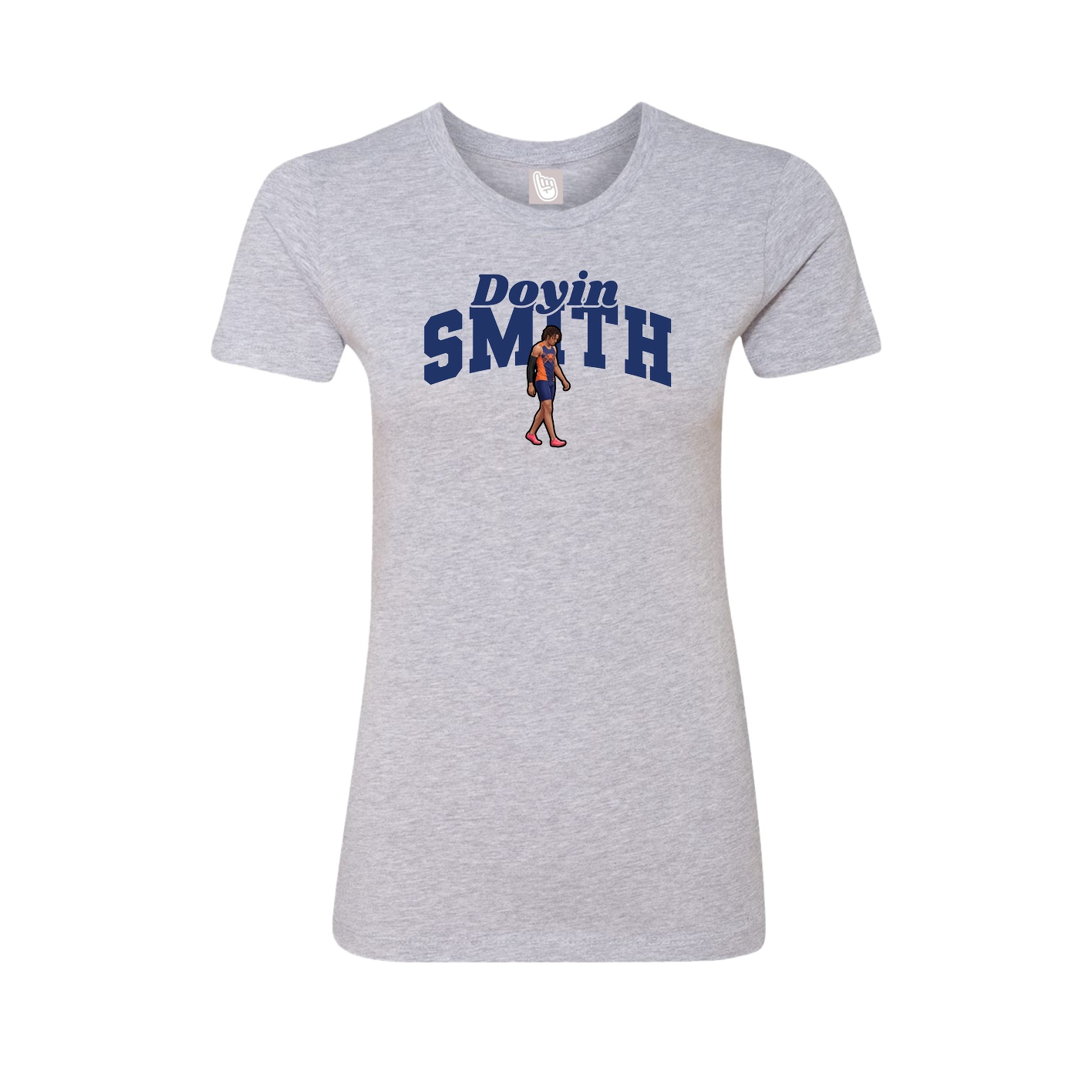 Fitted Women's Tee — Signature Arch in Grey