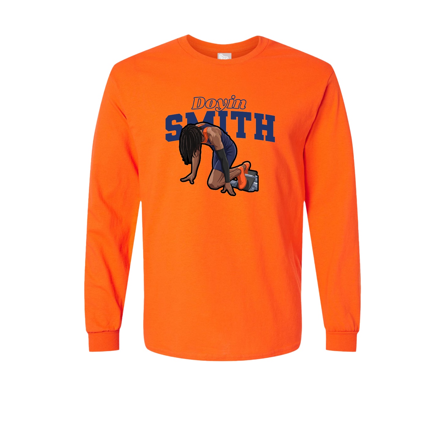 Long Sleeve Tee — Name Arch in Orange