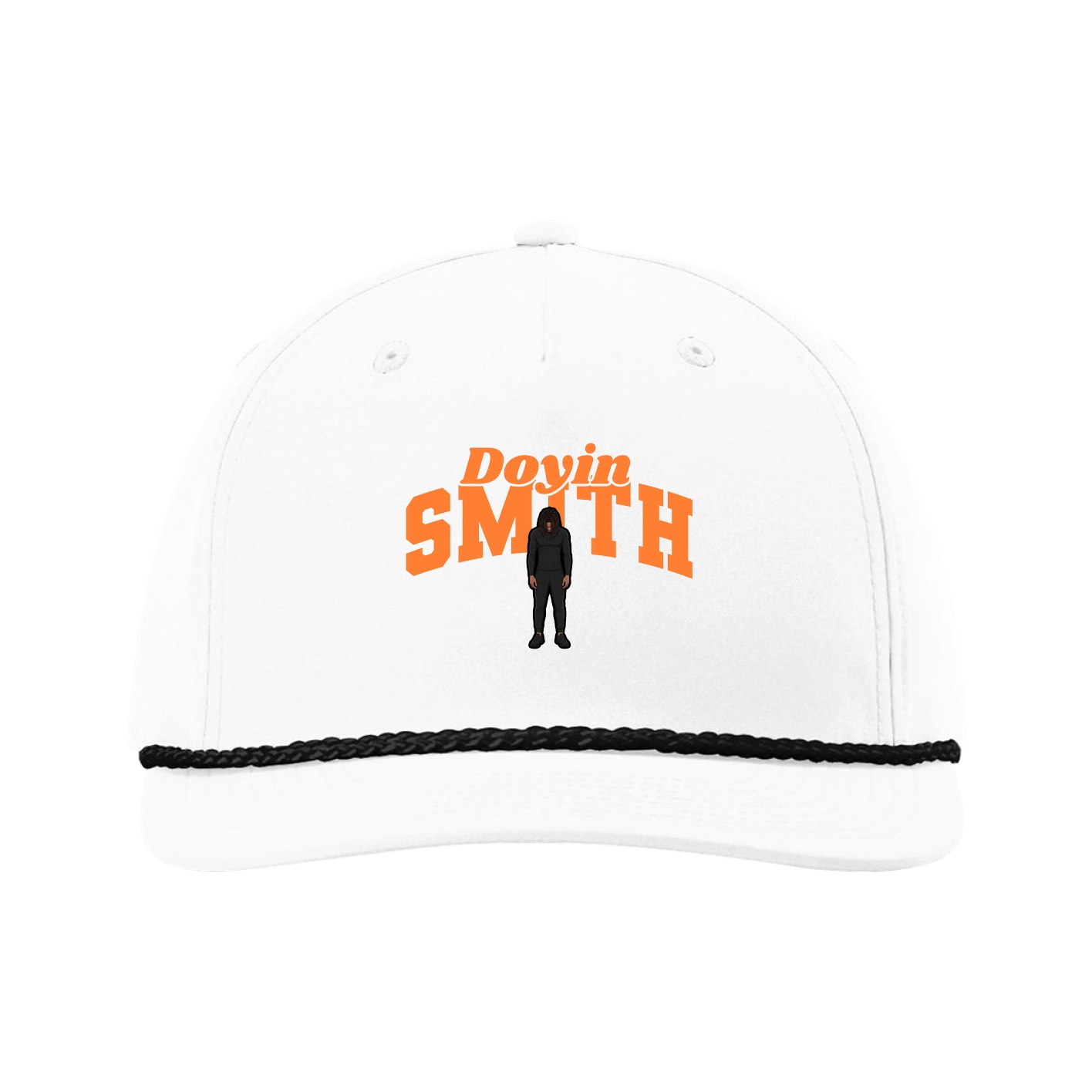 Five-Panel Classic Rope Cap — Signature Arch in White