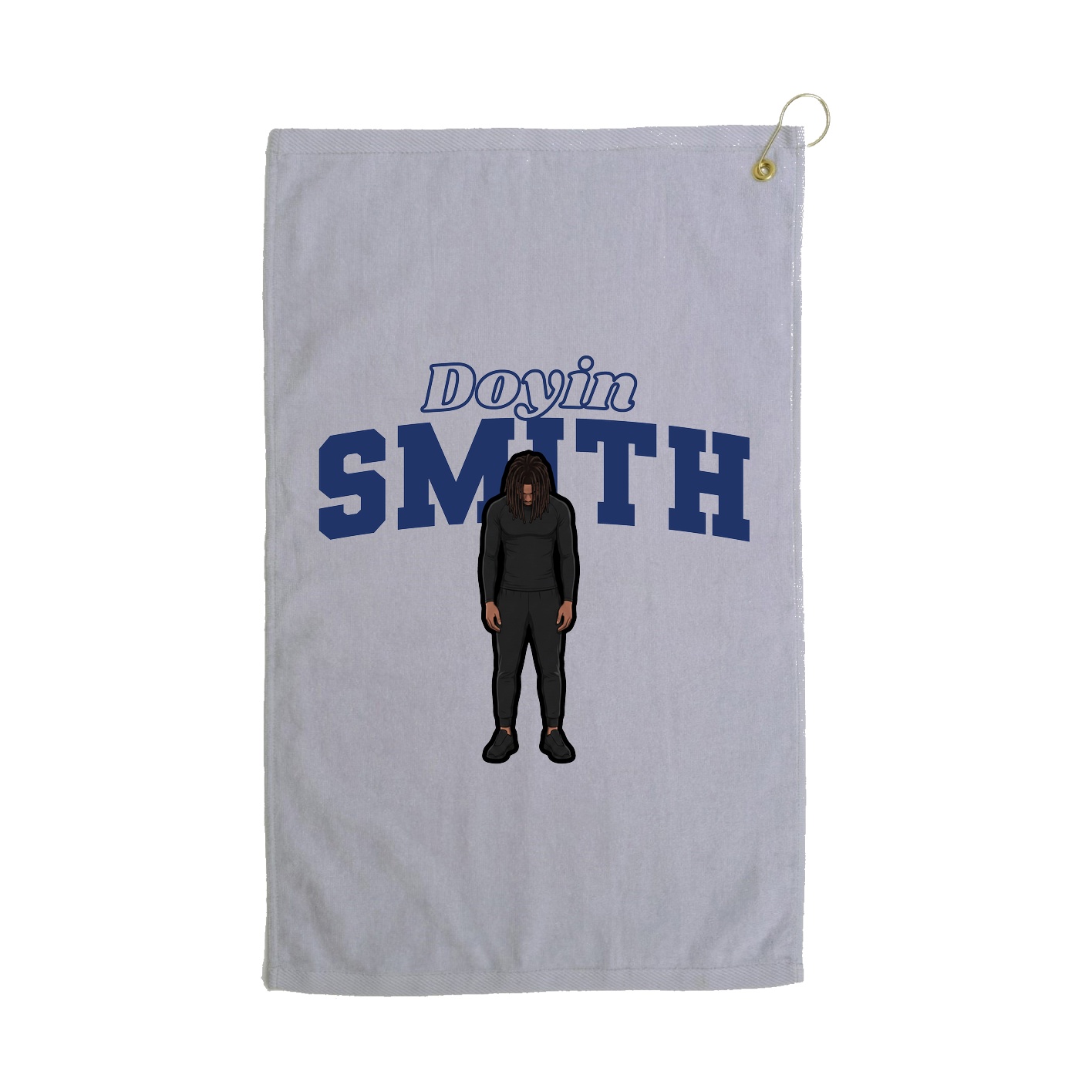 Golf Towel — Name Arch in Grey