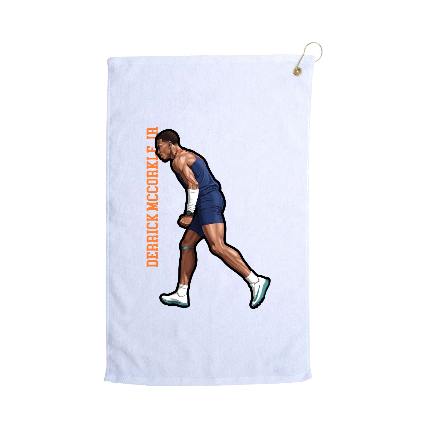 Golf Towel — Name Vertical in White