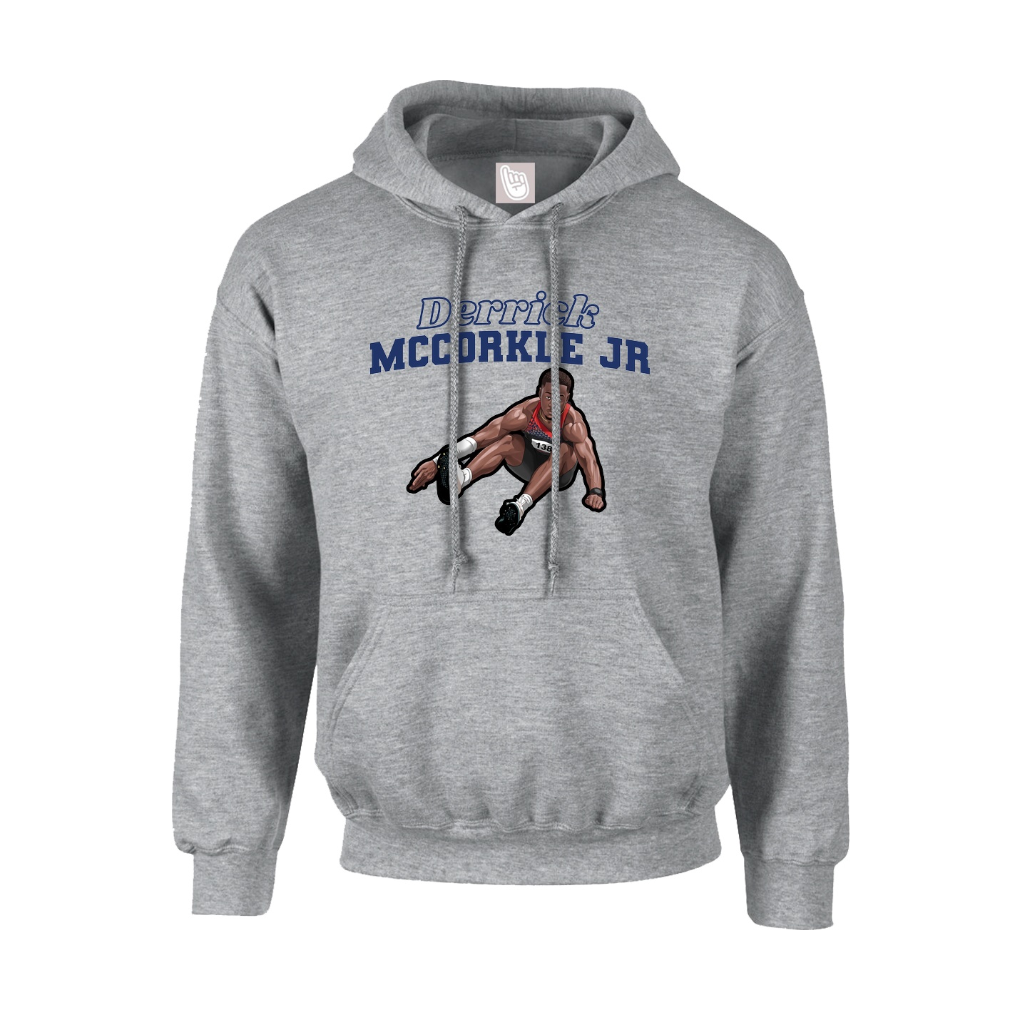 Hoodie — Name Arch in Grey