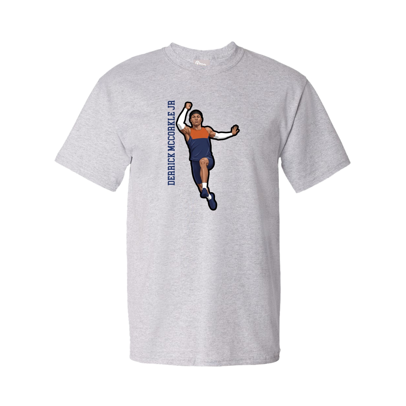 Tee — Name Vertical in Grey
