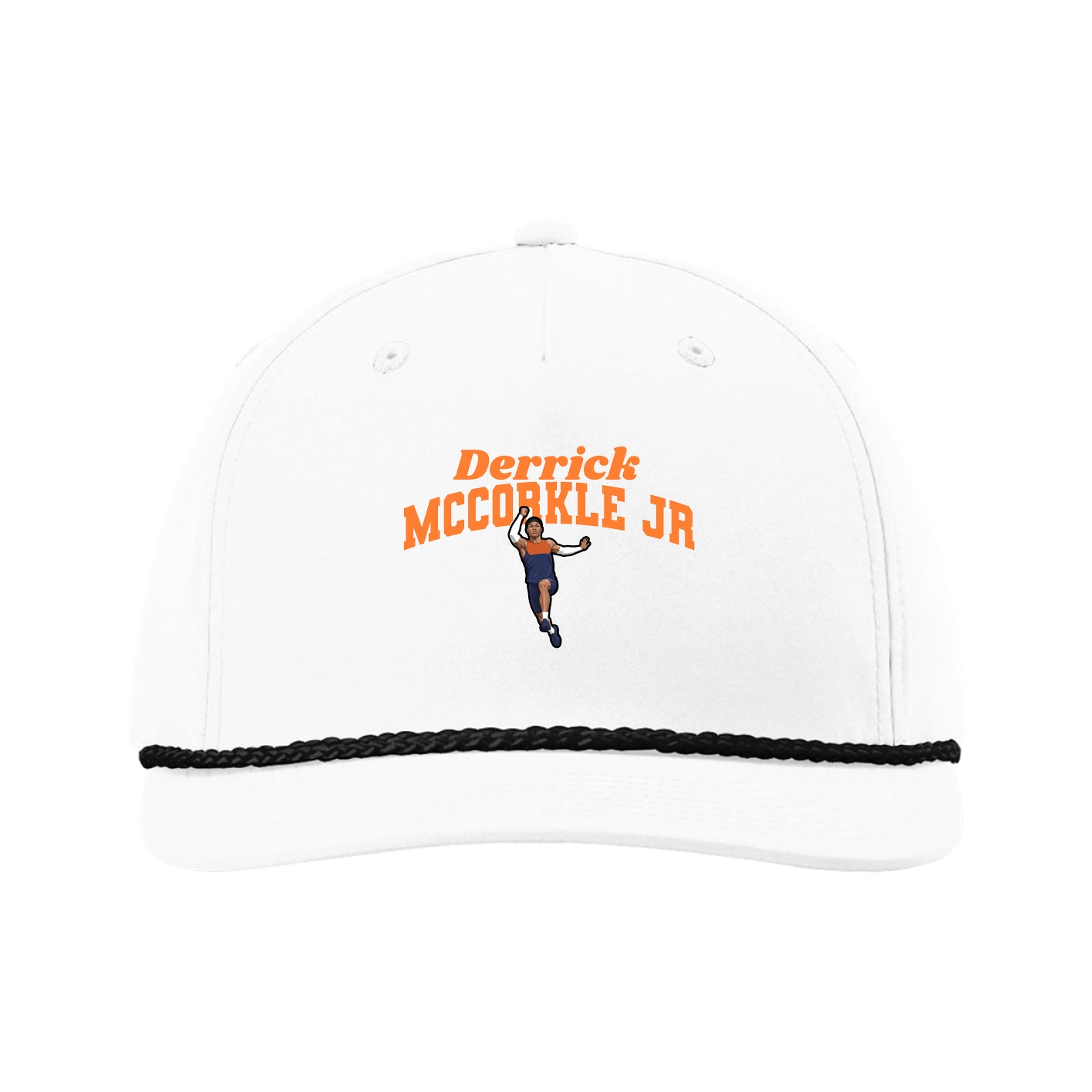 Five-Panel Classic Rope Cap — Signature Arch in White