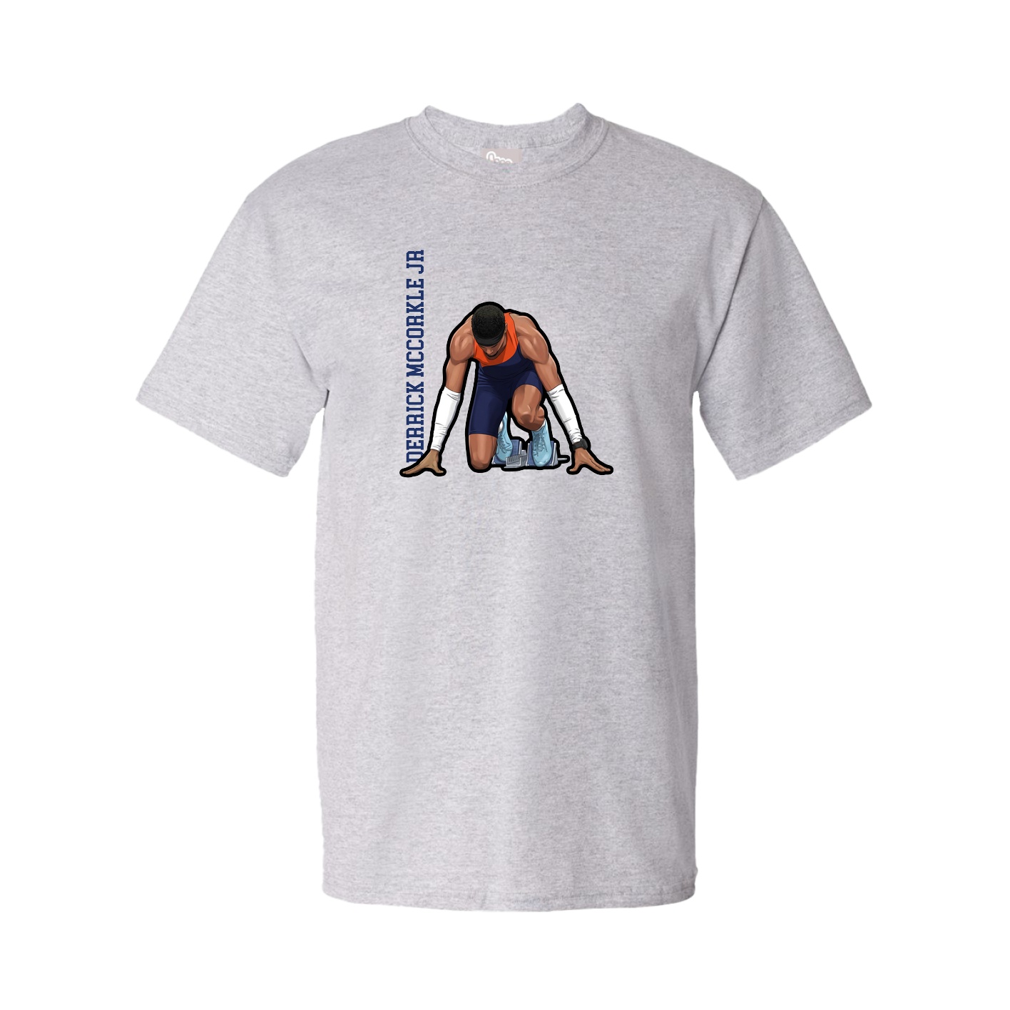 Youth Tee — Name Vertical in Grey
