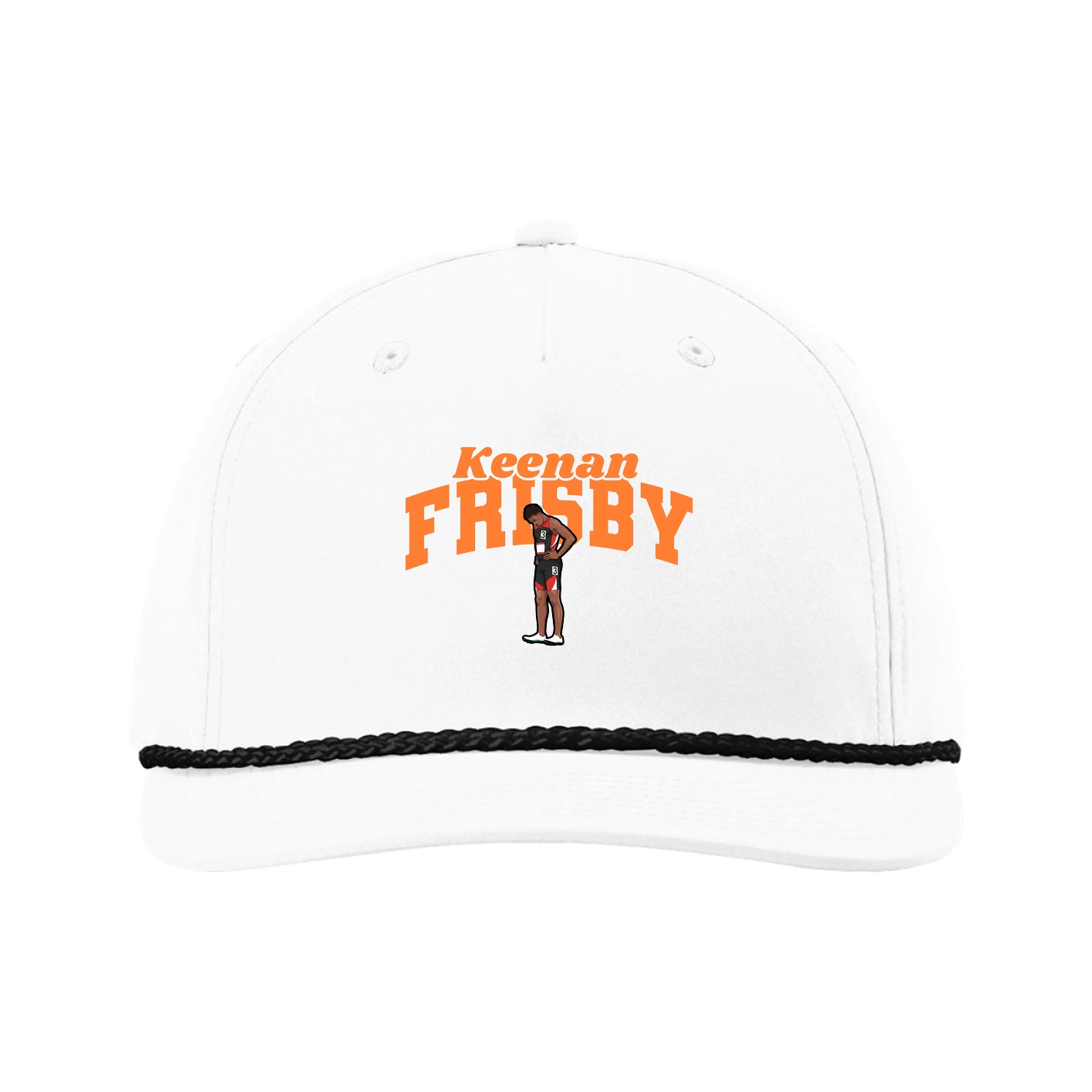 Five-Panel Classic Rope Cap — Signature Arch in White