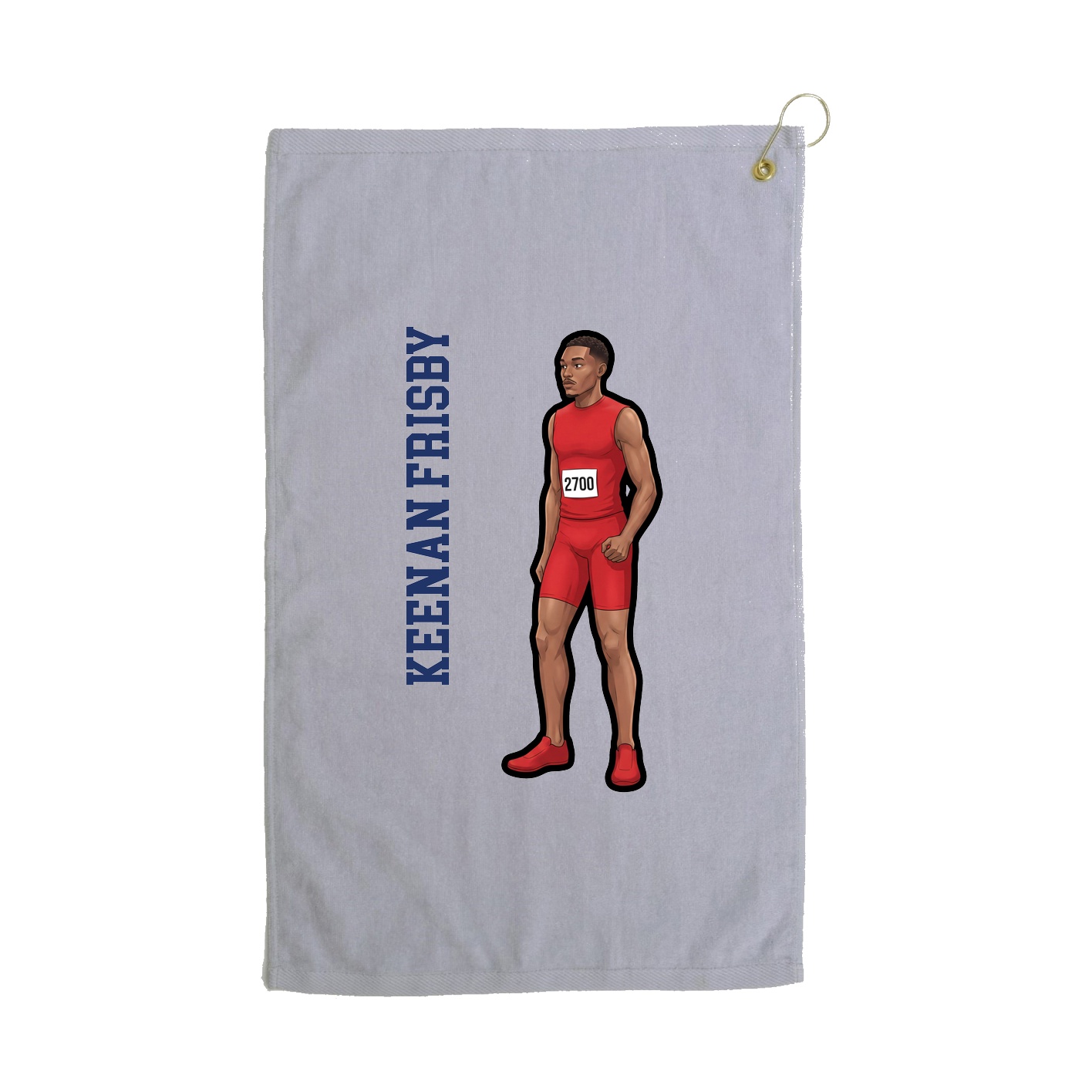 Golf Towel — Name Vertical in Grey