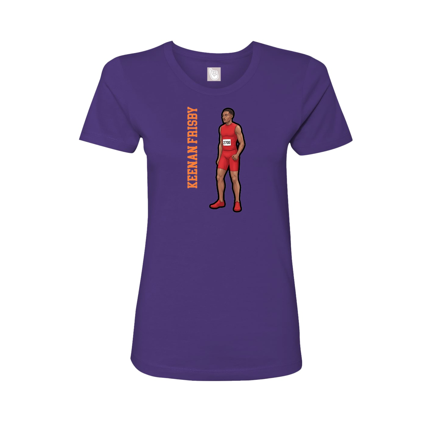 Womens Tee — Name Vertical in Purple