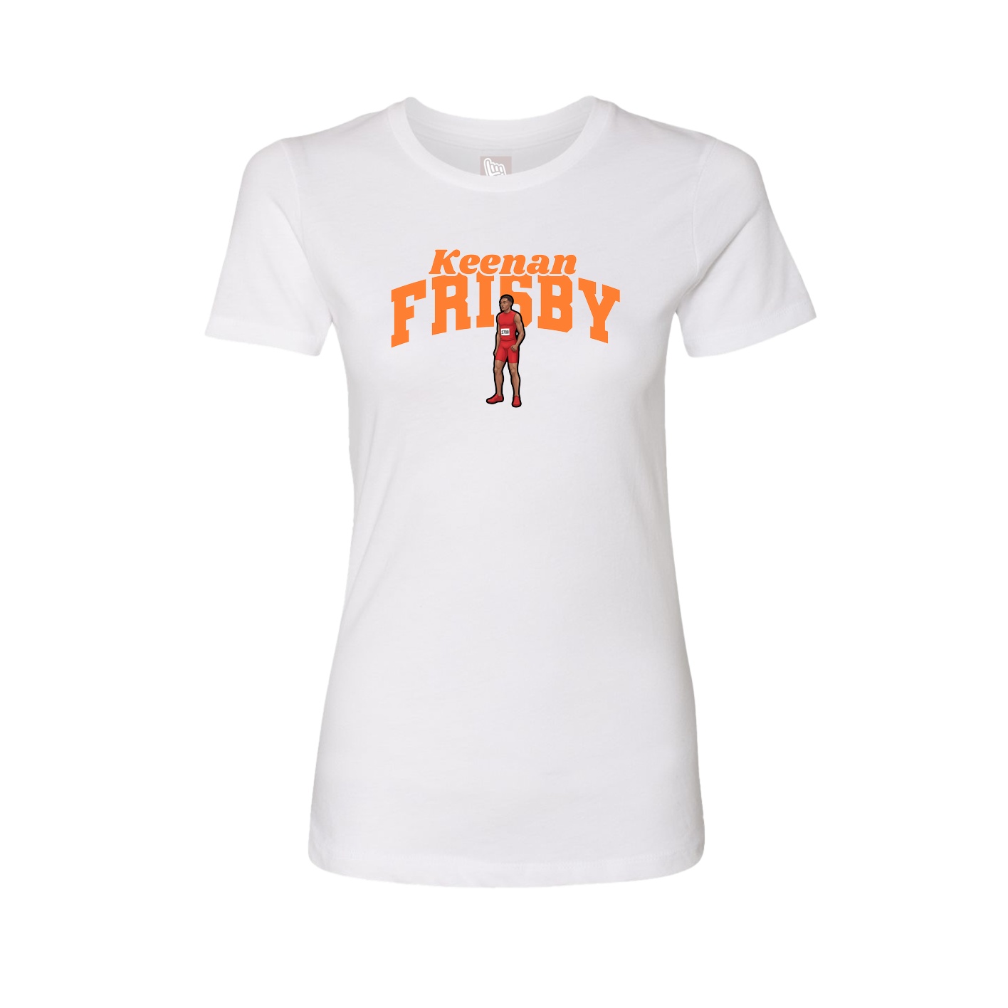 Fitted Women's Tee — Signature Arch in White