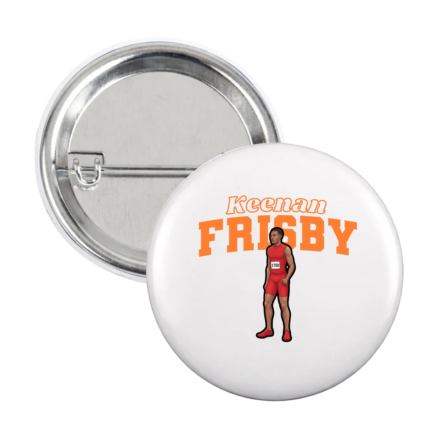 Game Day Button — Name Arch in White