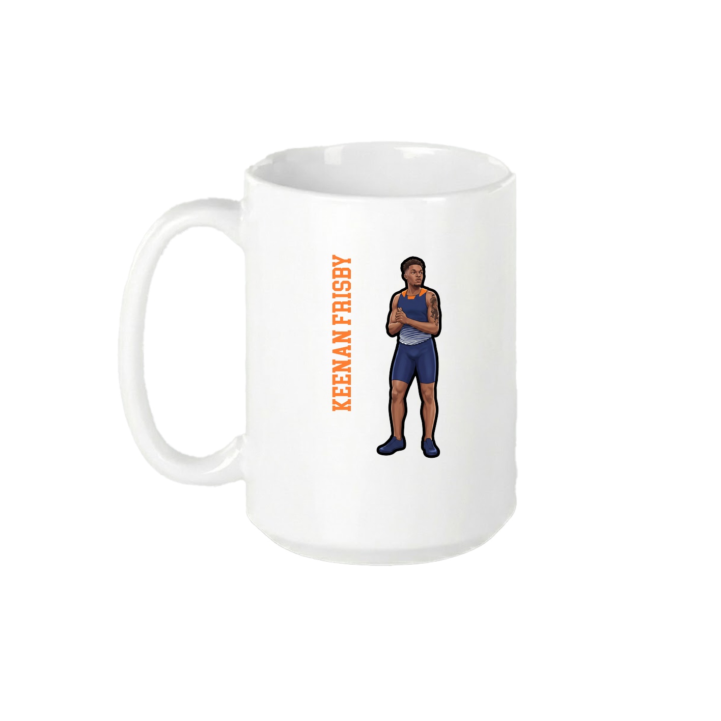 15oz Coffee Mug — Name Vertical in White