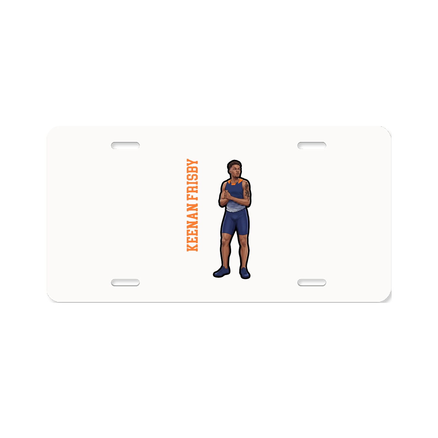 License Plate — Name Vertical in Classic