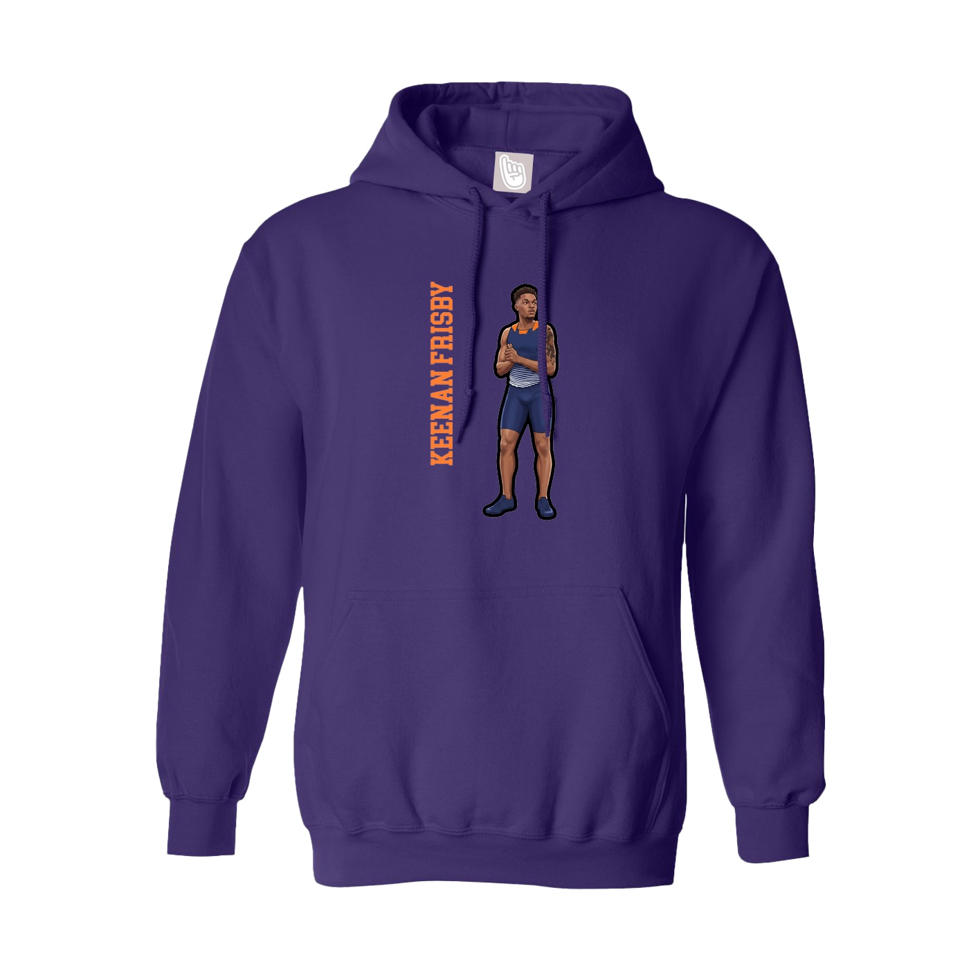 Hoodie — Name Vertical in Purple