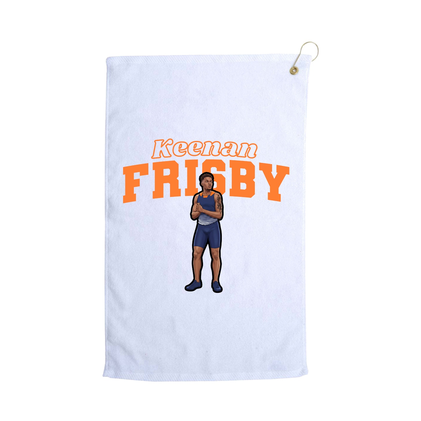 Golf Towel — Name Arch in White