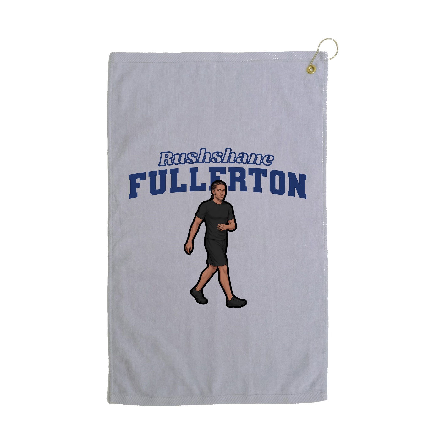 Golf Towel — Name Arch in Grey