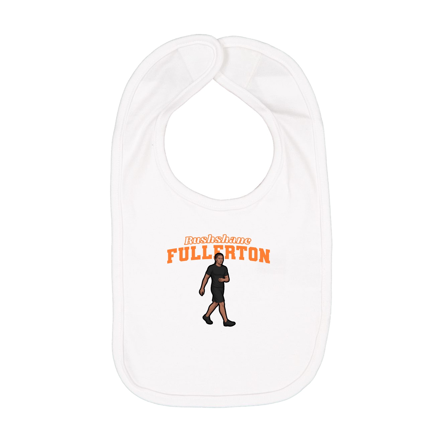 Infant Bib — Name Arch in White