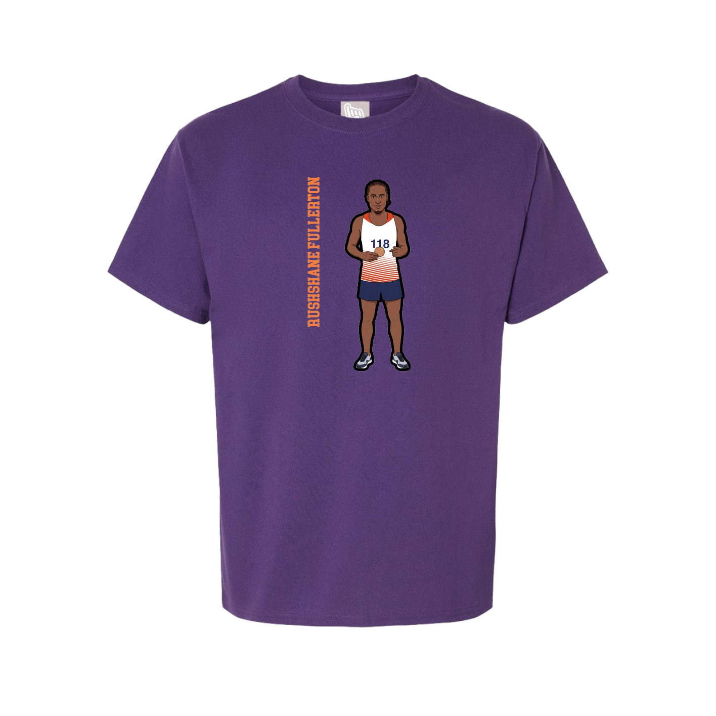 Youth Tee — Name Vertical in Purple