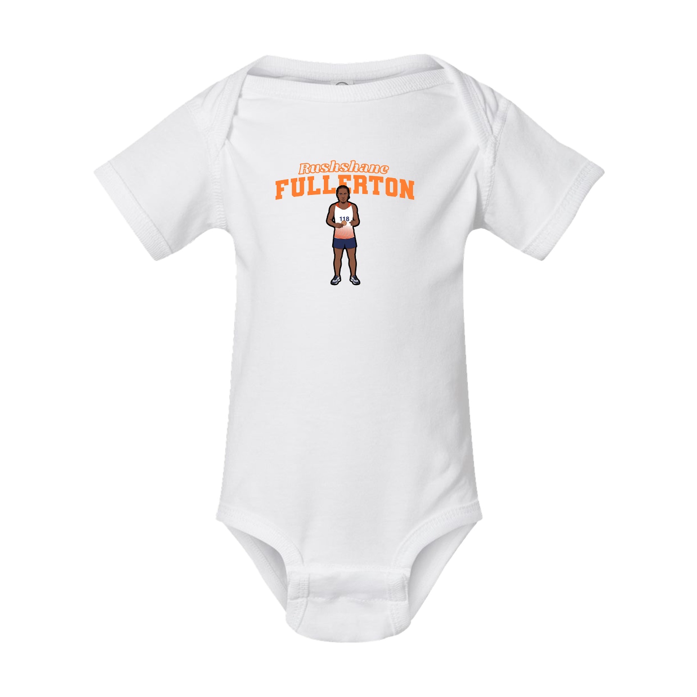 Baby Onesie — Name Arch in White