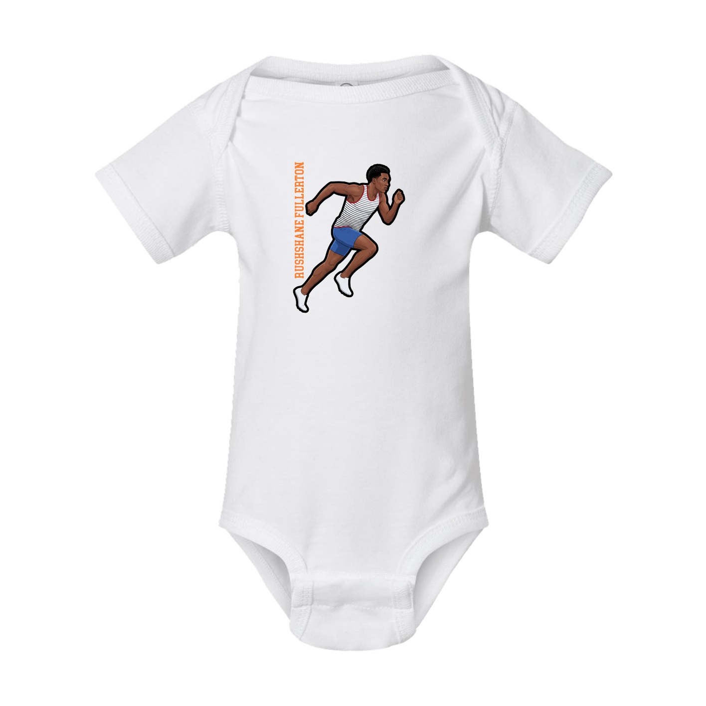 Baby Onesie — Name Vertical in White