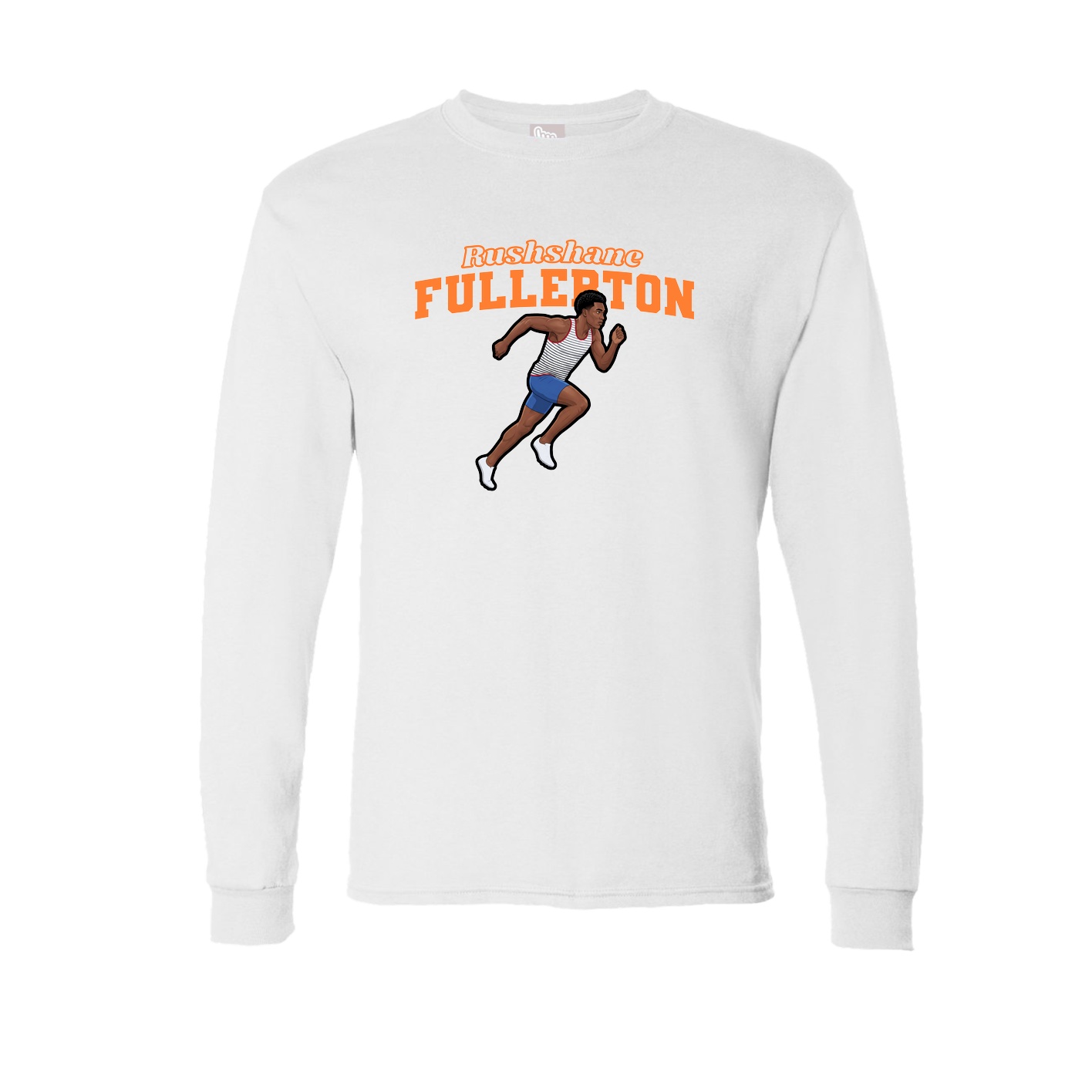 Long Sleeve Tee — Name Arch in White