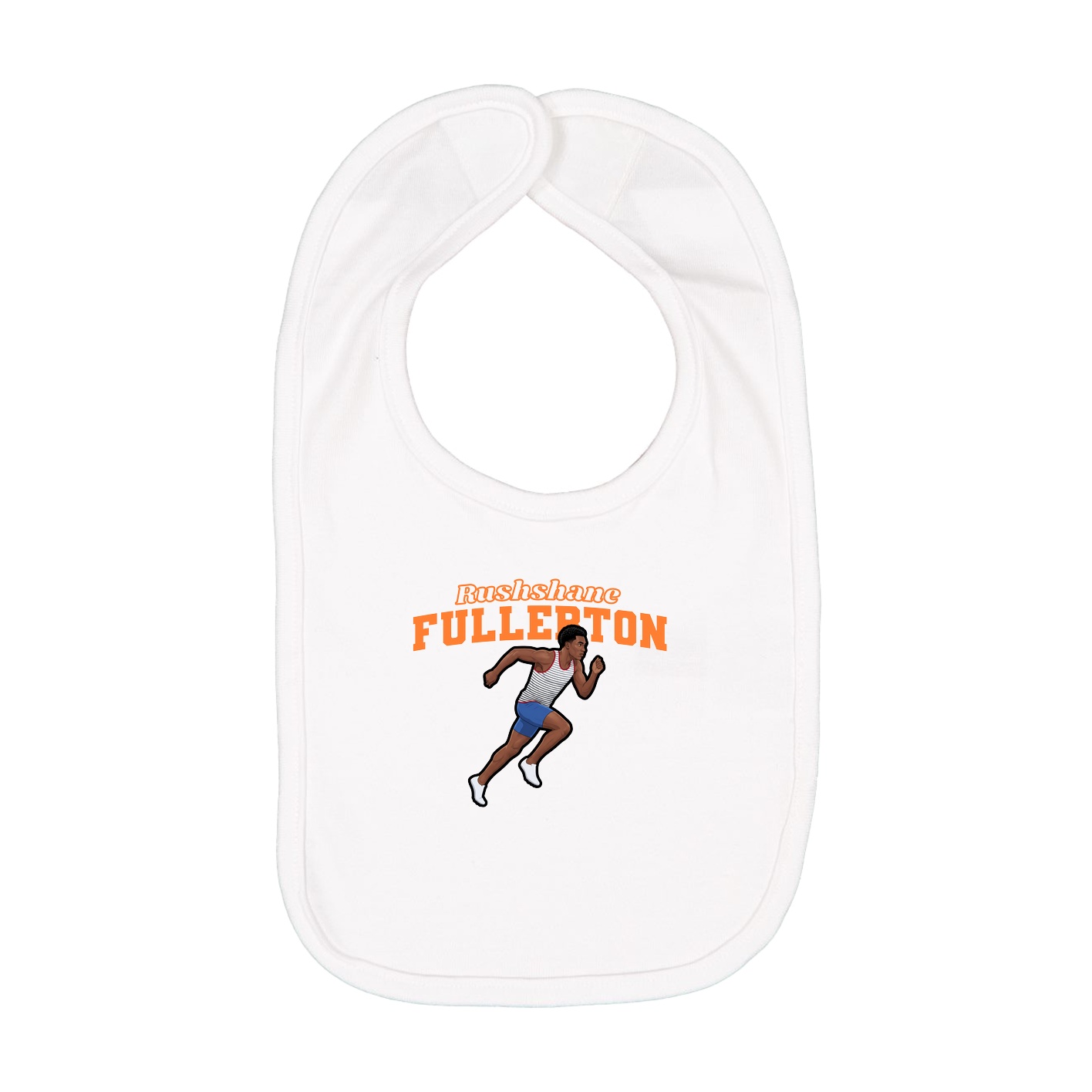 Infant Bib — Name Arch in White