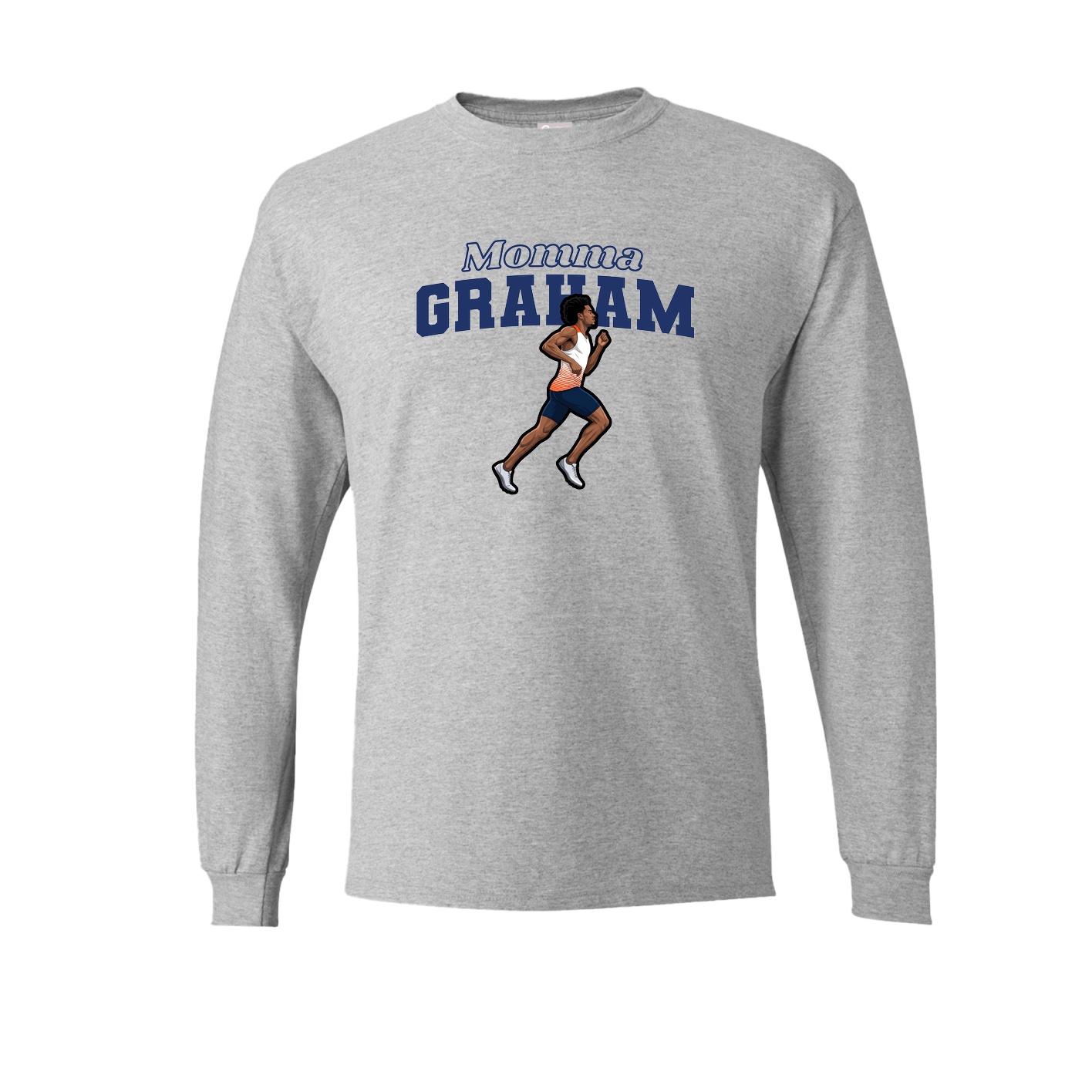 Long Sleeve Tee — Mothers Day Block in Grey