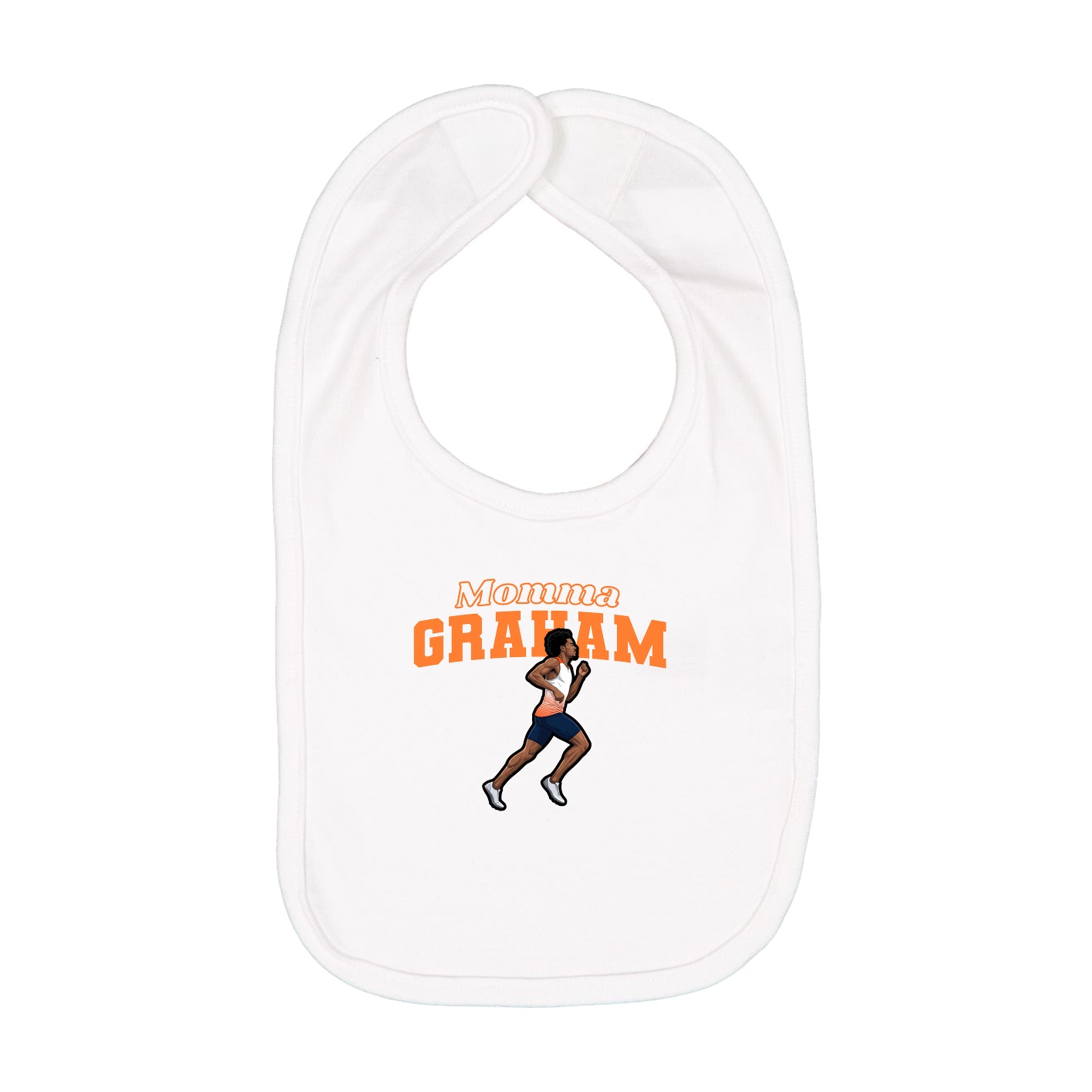 Infant Bib — Mothers Day Block in White