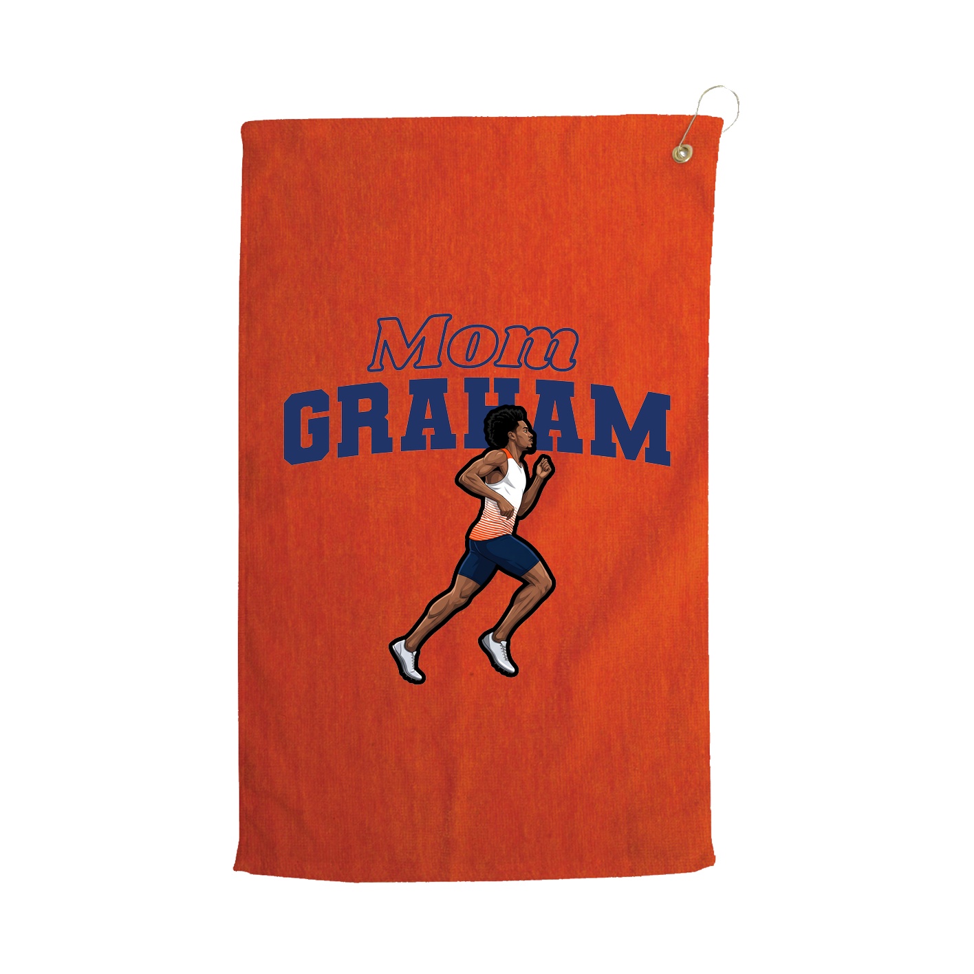 Golf Towel — Mothers Day Block in Orange