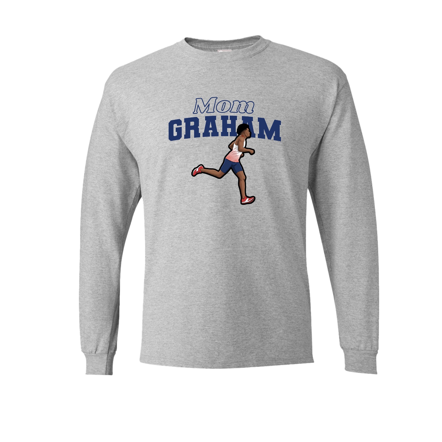 Long Sleeve Tee — Mothers Day Block in Grey