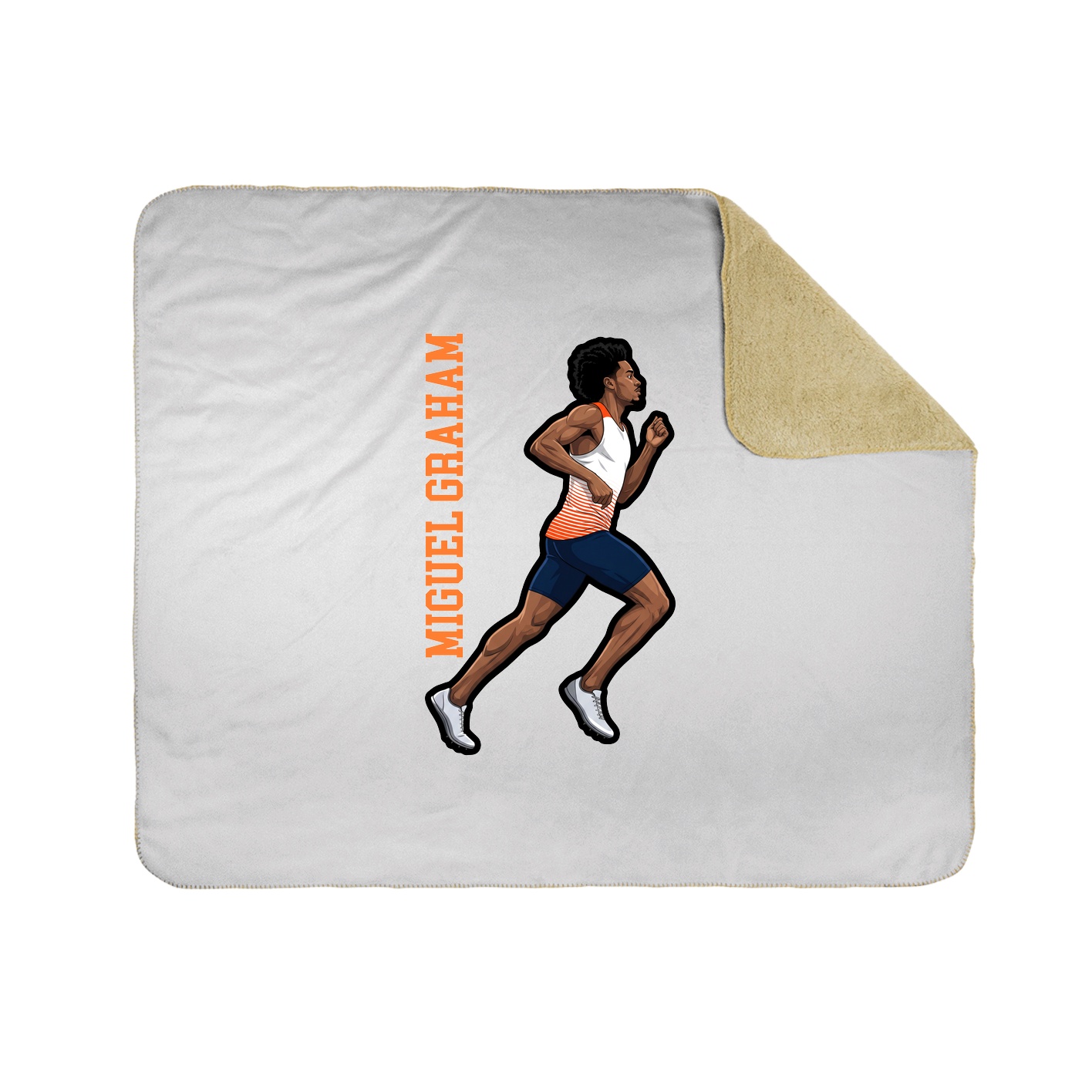 Throw Blanket — Name Vertical in White
