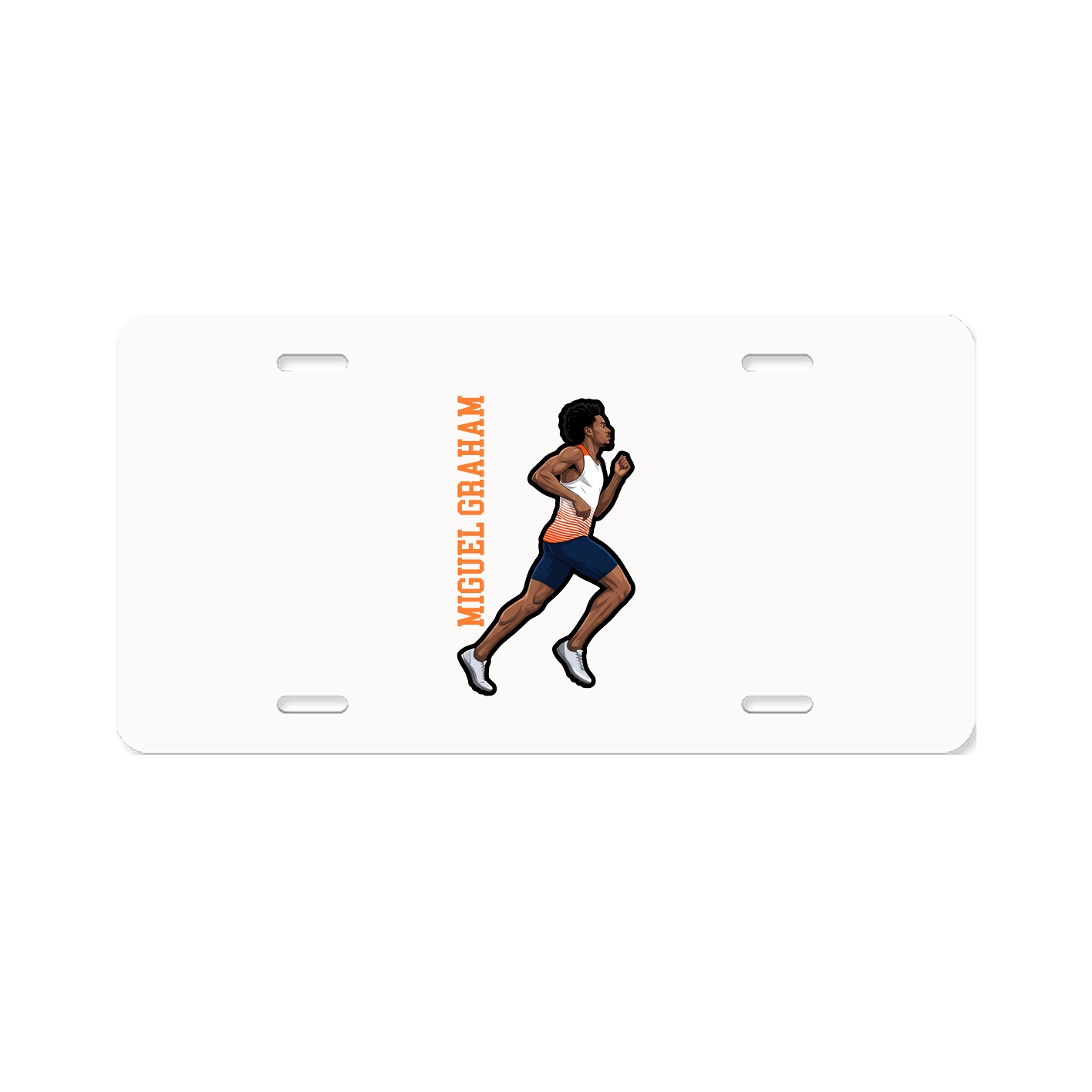 License Plate — Name Vertical in Classic