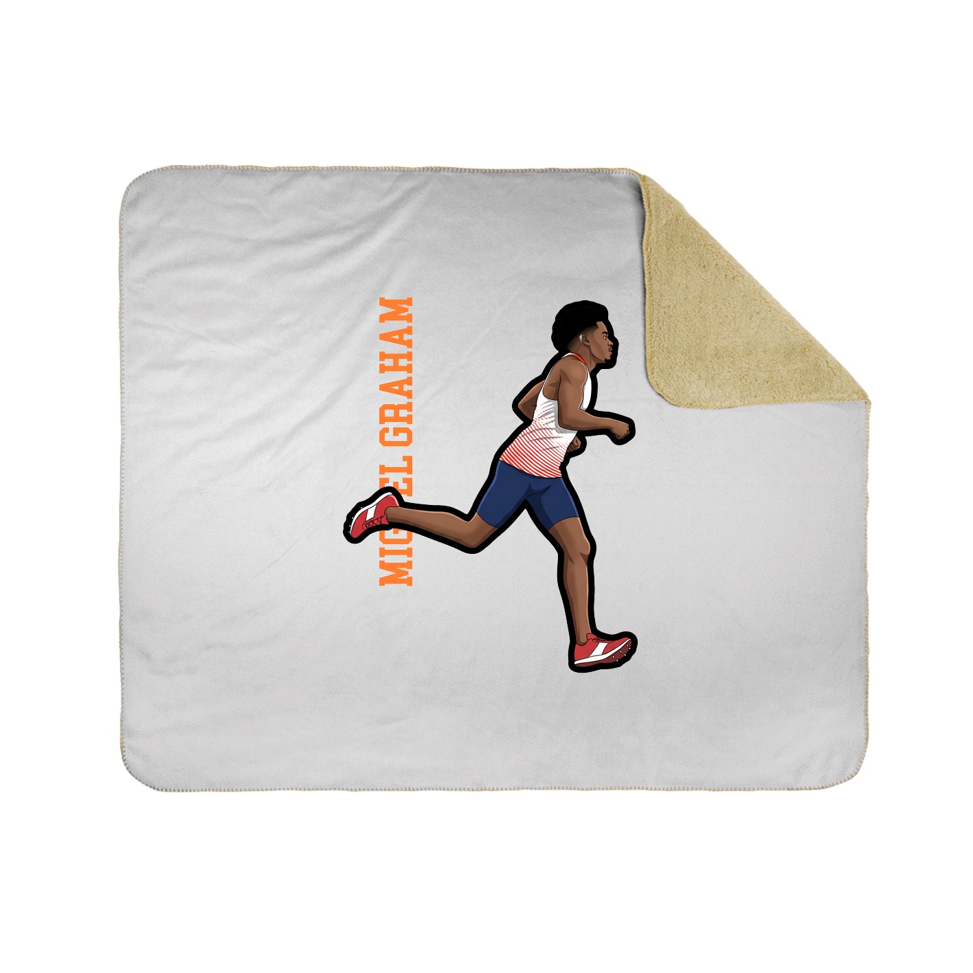 Throw Blanket — Name Vertical in White