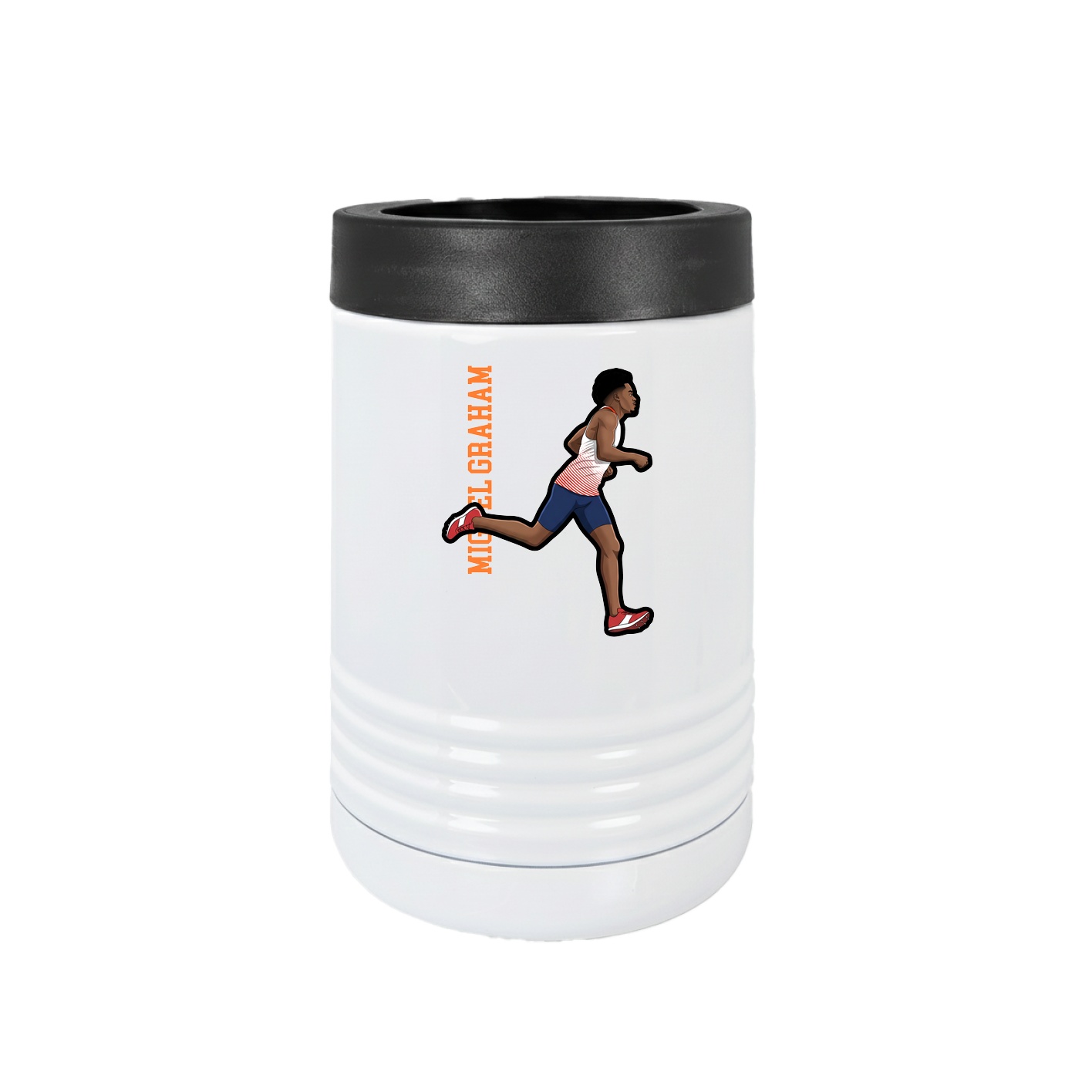 Beverage Holder — Name Vertical in White