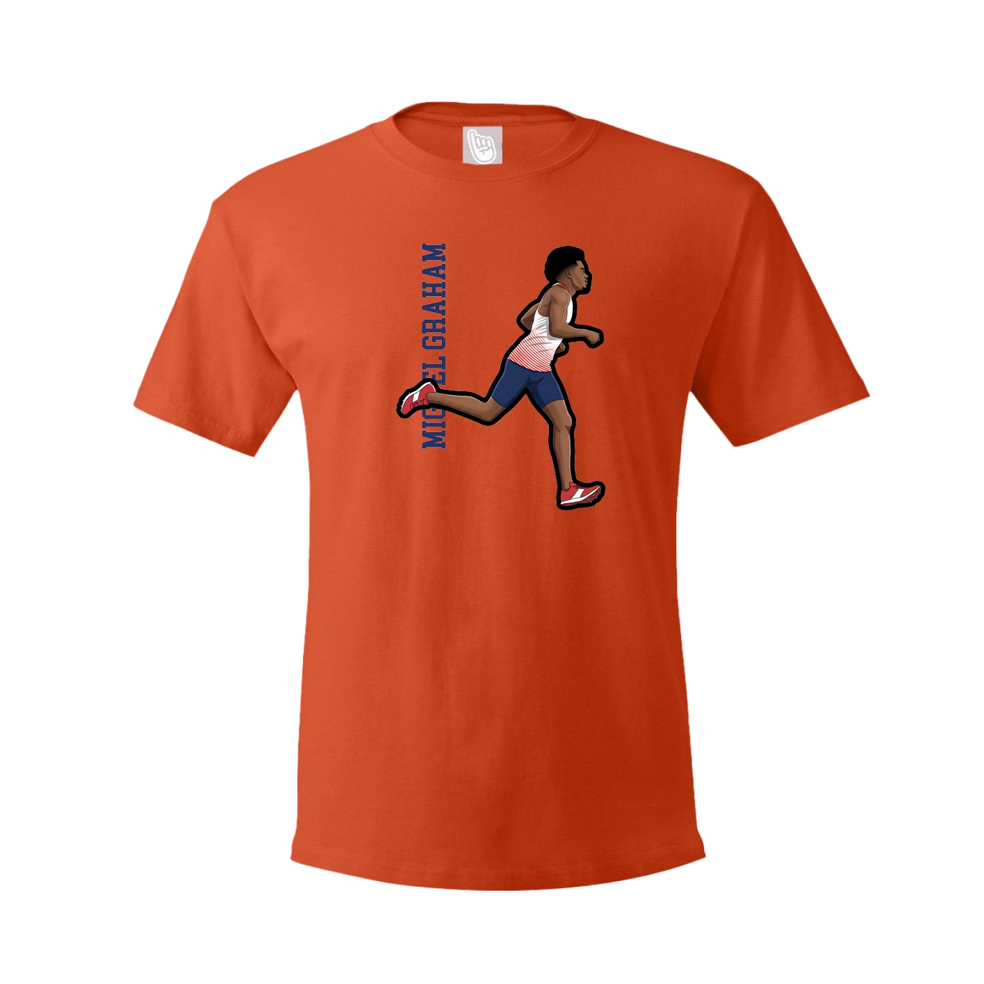 Tee — Name Vertical in Orange