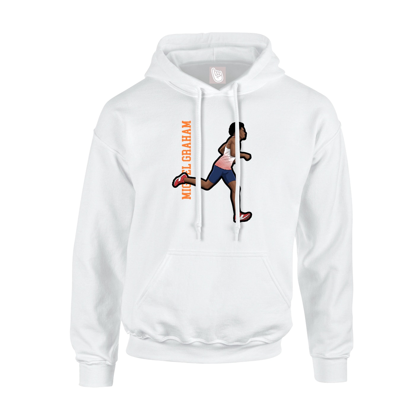 Hoodie — Name Vertical in White
