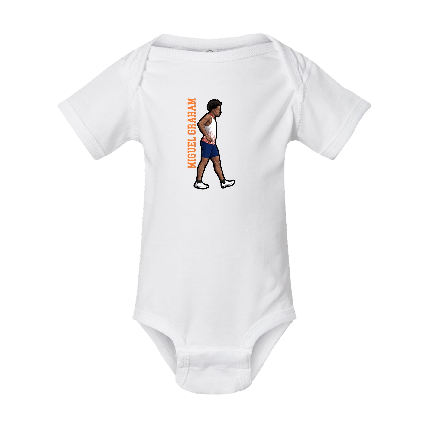 Baby Onesie — Name Vertical in White