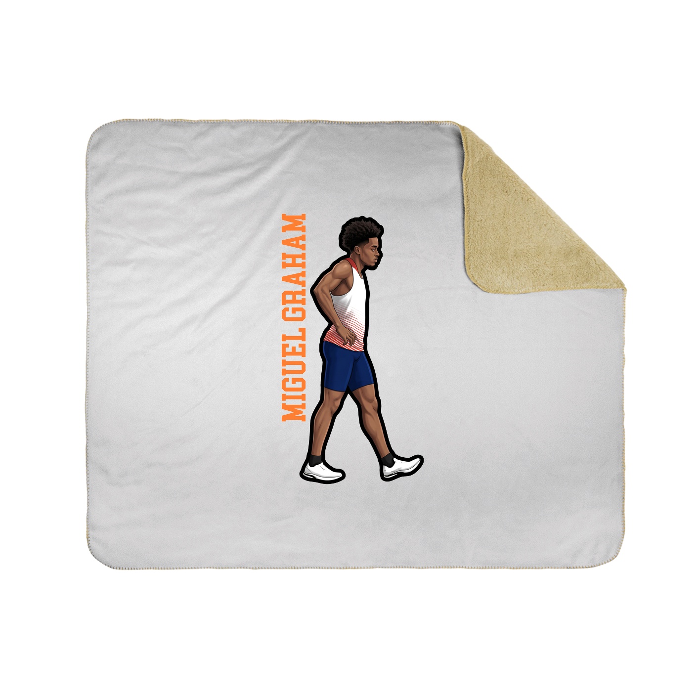 Throw Blanket — Name Vertical in White
