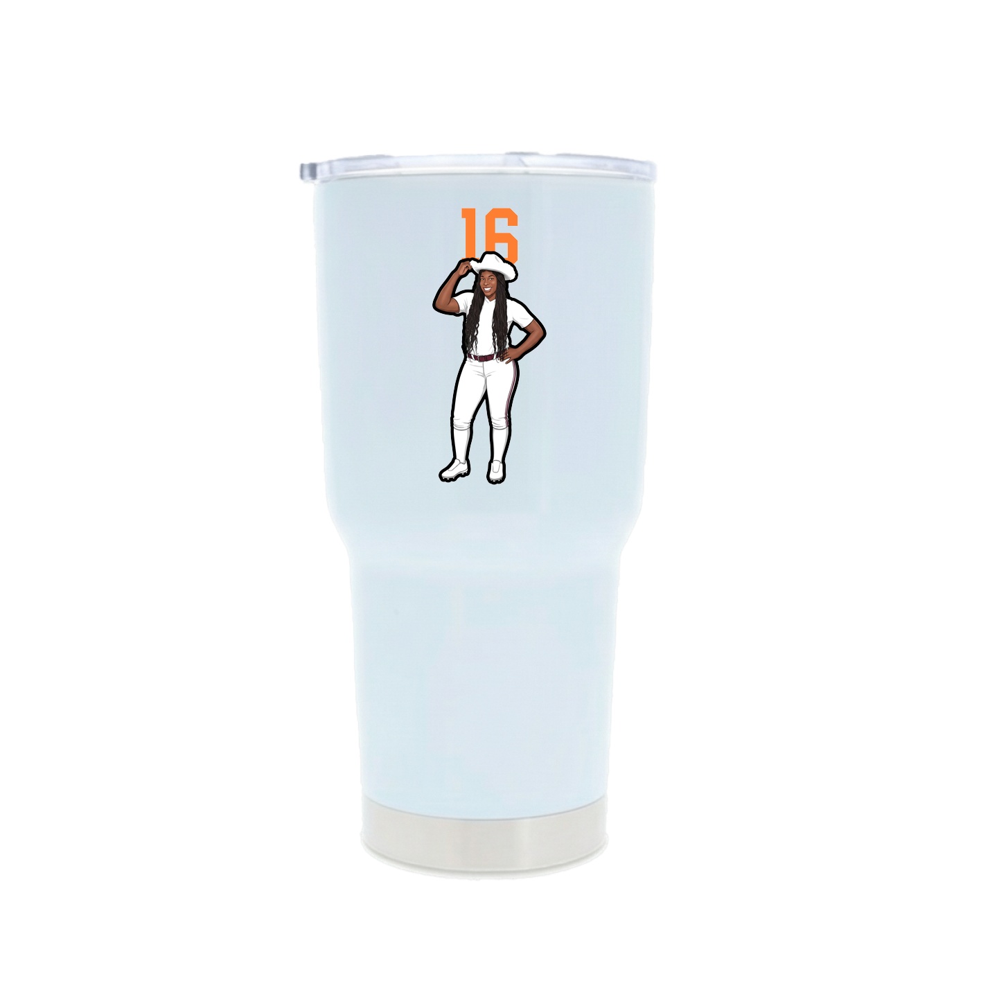30oz Stainless Steel Tumbler — Number Top in White
