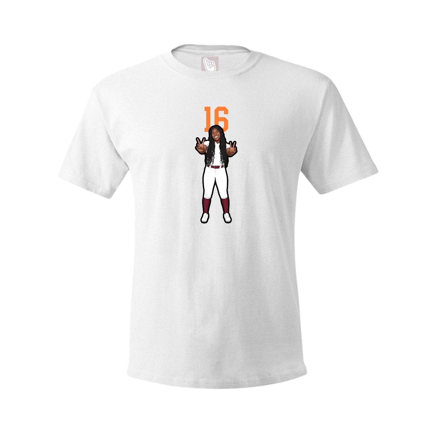 Youth Tee — Number Top in White